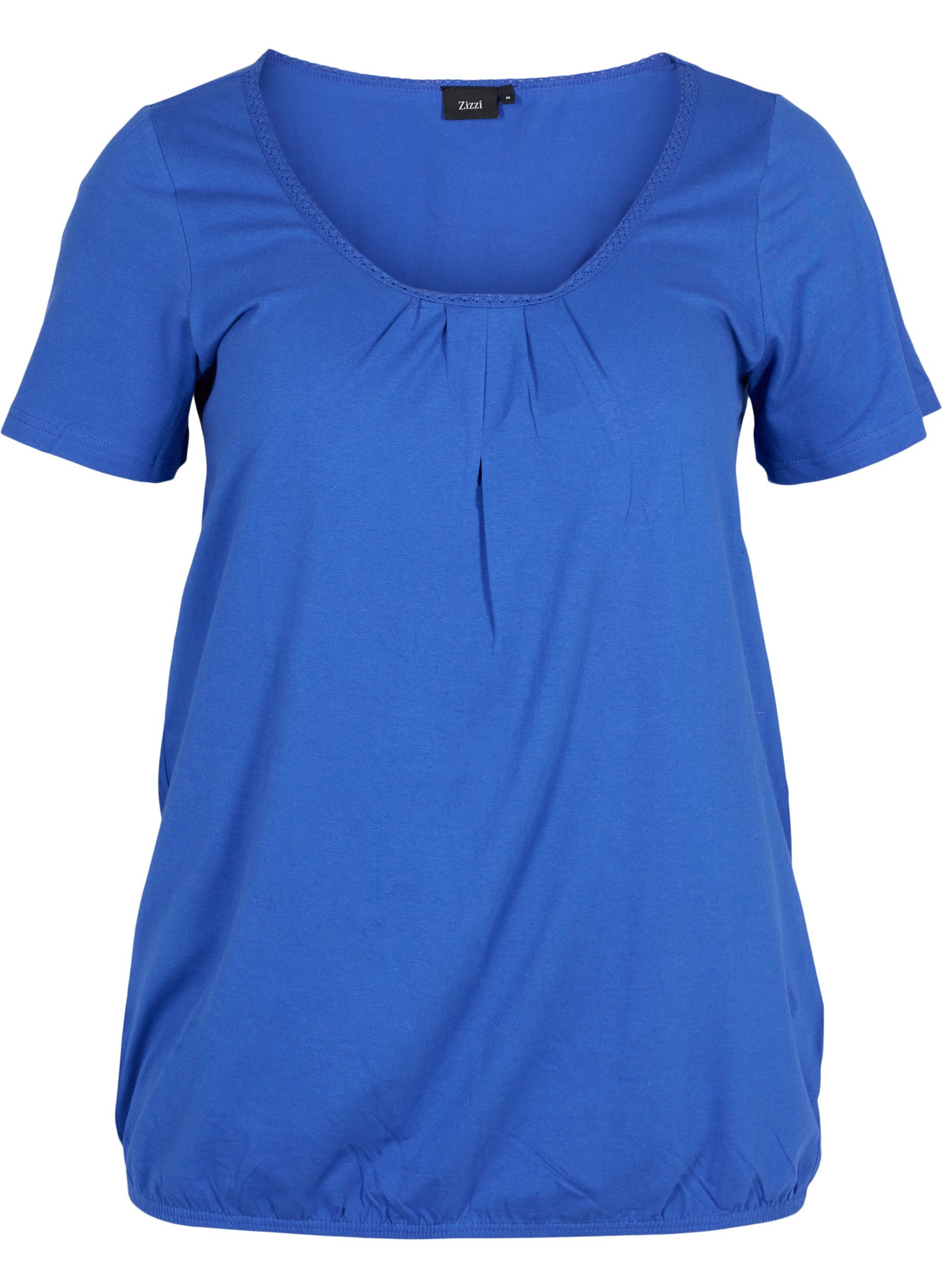 Bomulds t-shirt med korte ærmer, Dazzling Blue, Packshot image number 0