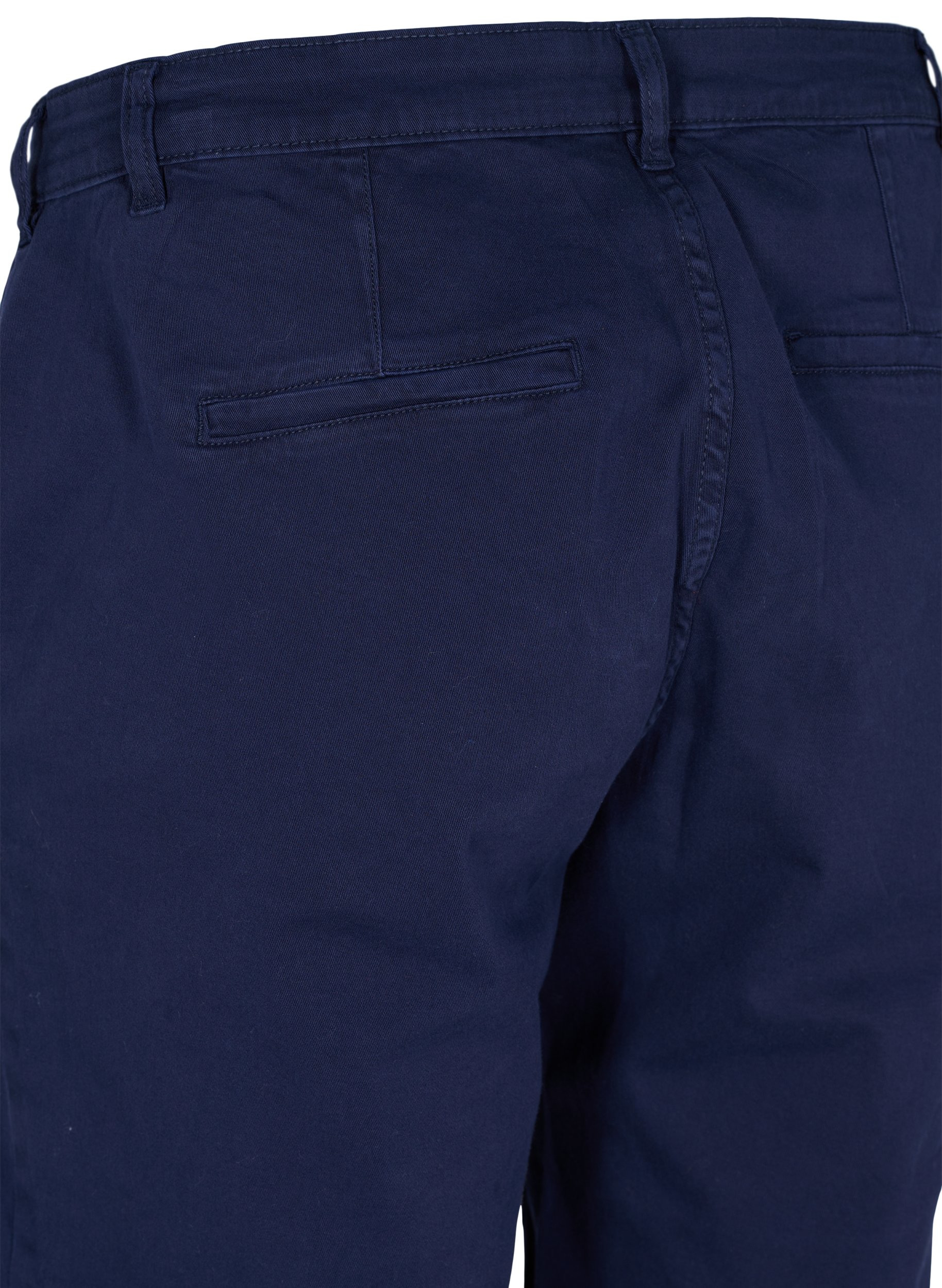 Bomulds shorts med knaplukning, Navy, Packshot image number 3