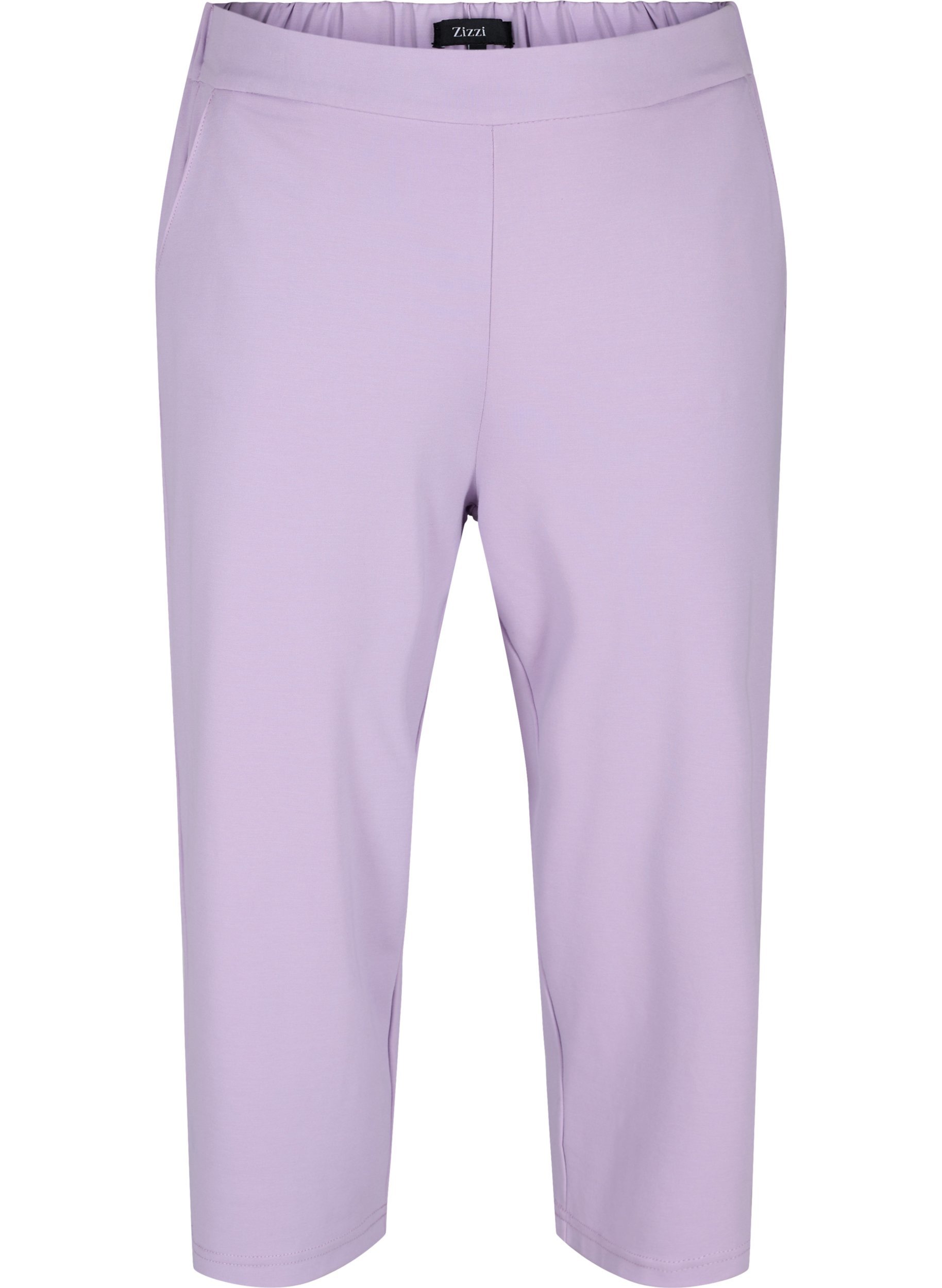 Ensfarvede culotte bukser med lommer, Orchid Bloom, Packshot image number 0