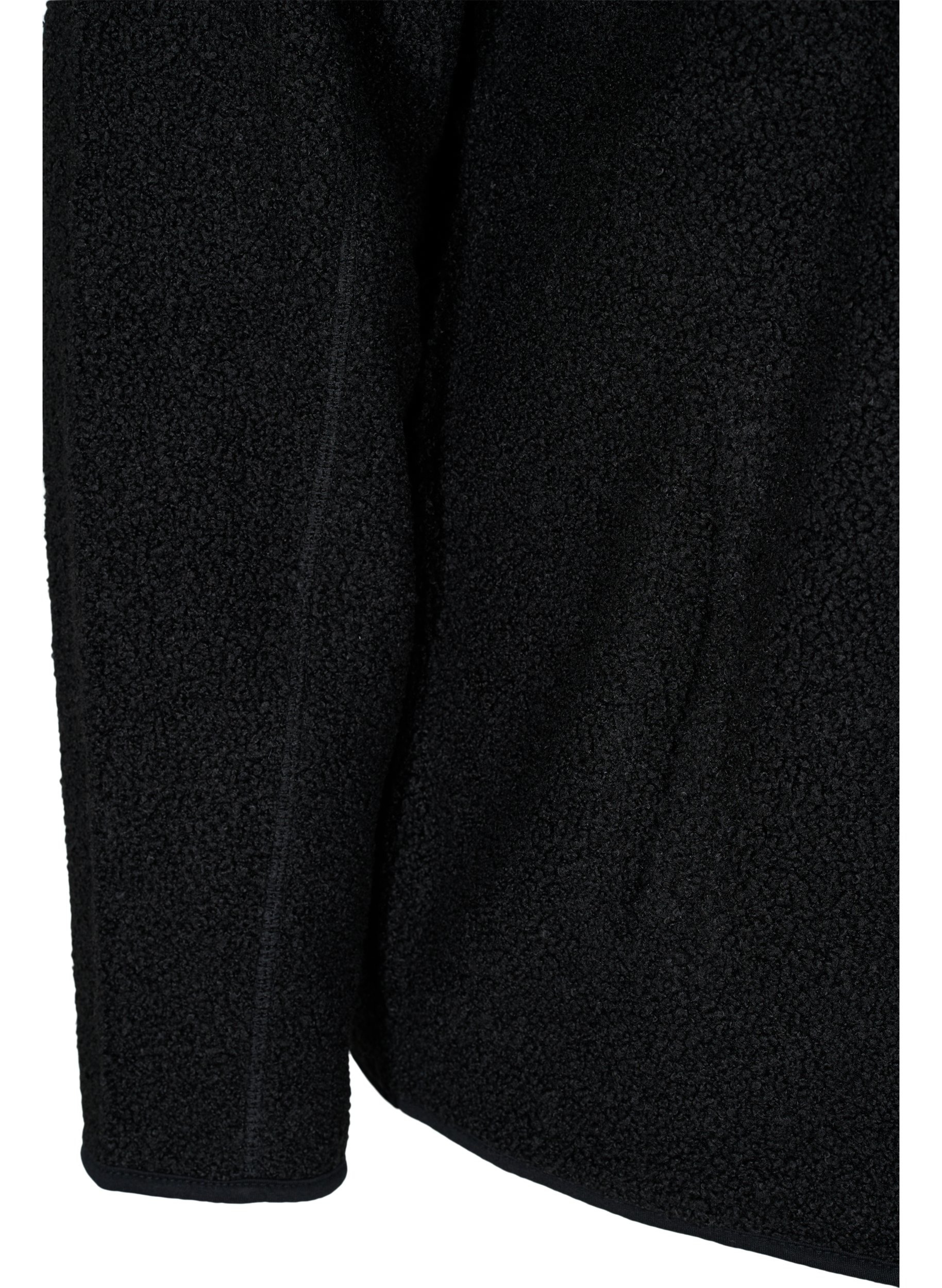 Kort teddy jakke med lommer, Black Beauty, Packshot image number 3