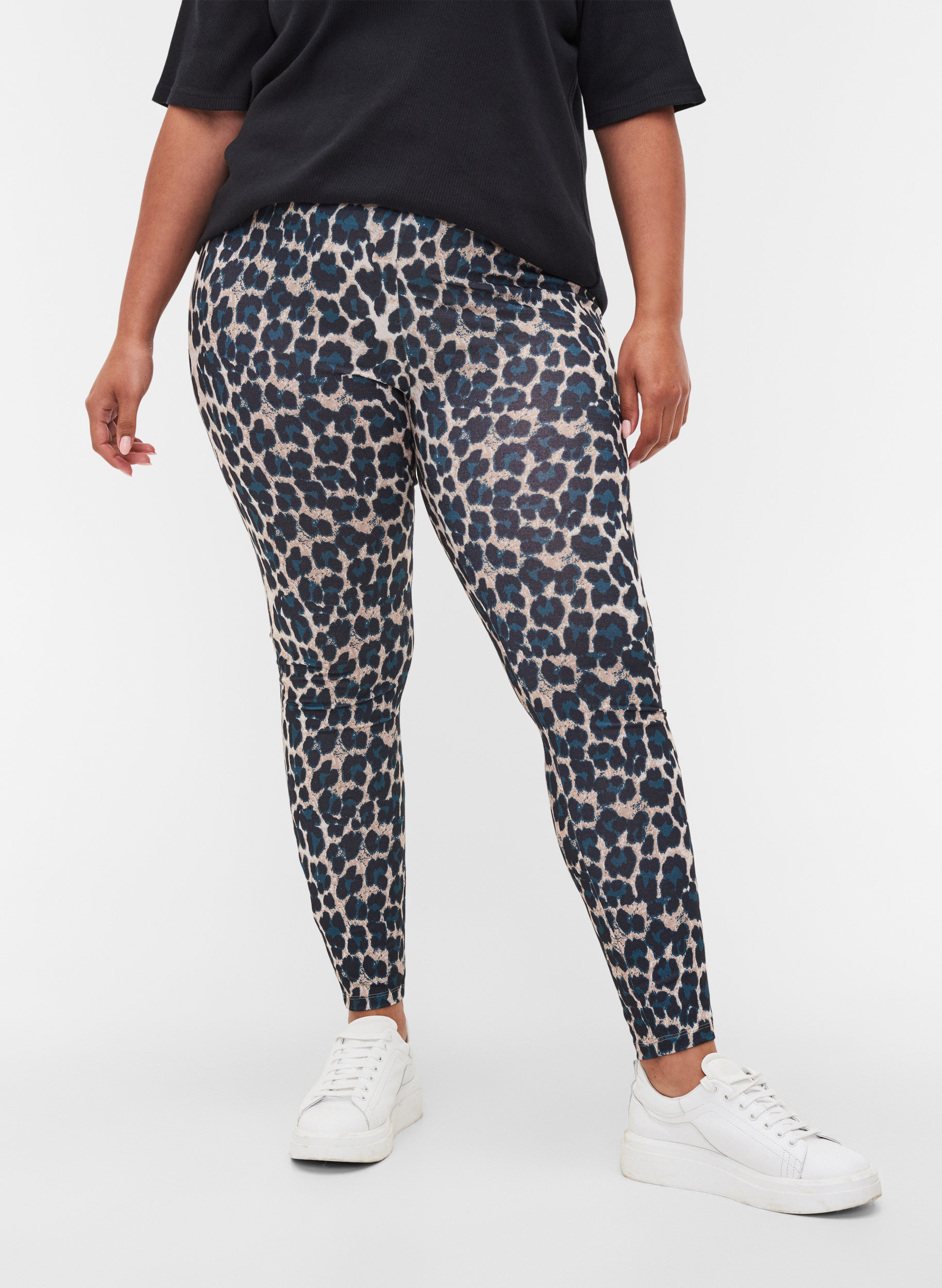 Lange leggings med leo print, Leopard, Model image number 2