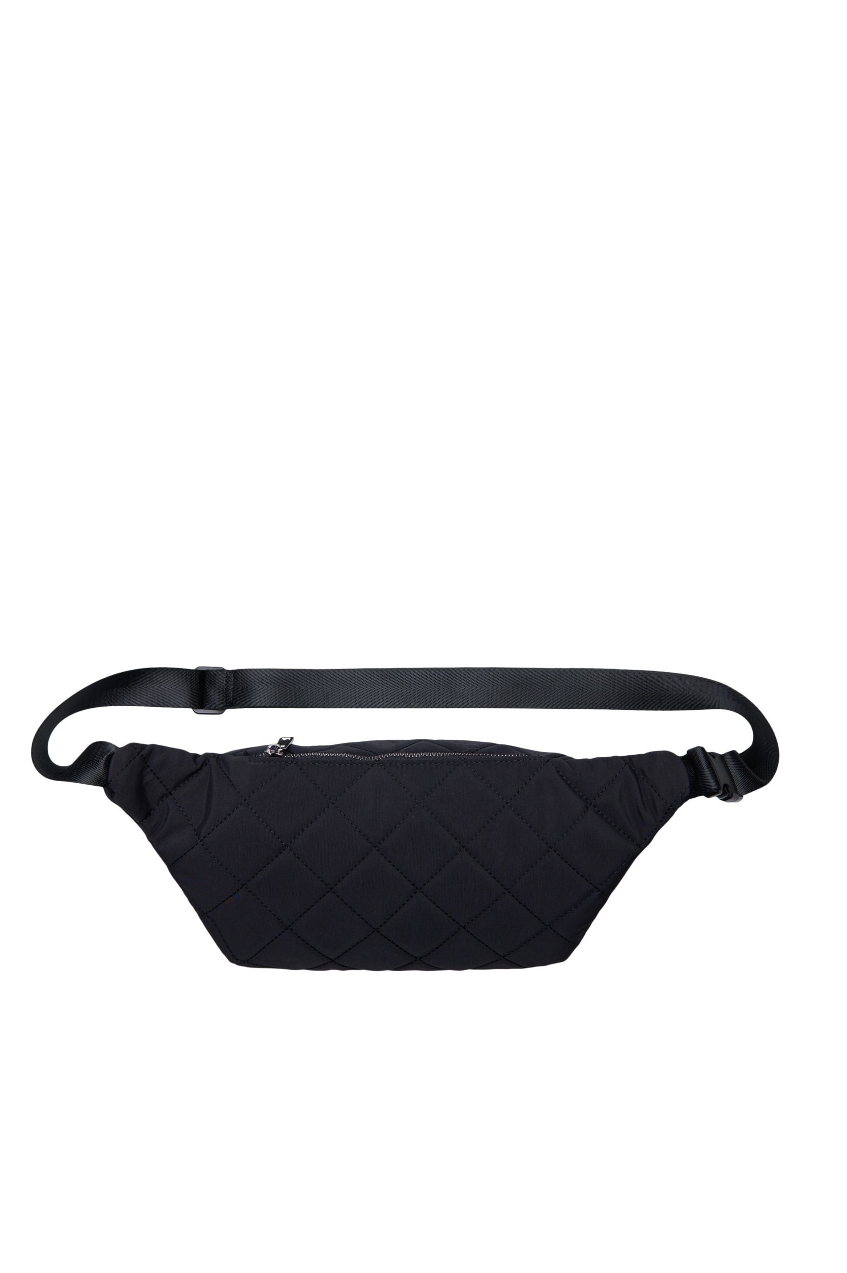 Quiltet bæltetaske, Black, Packshot image number 1