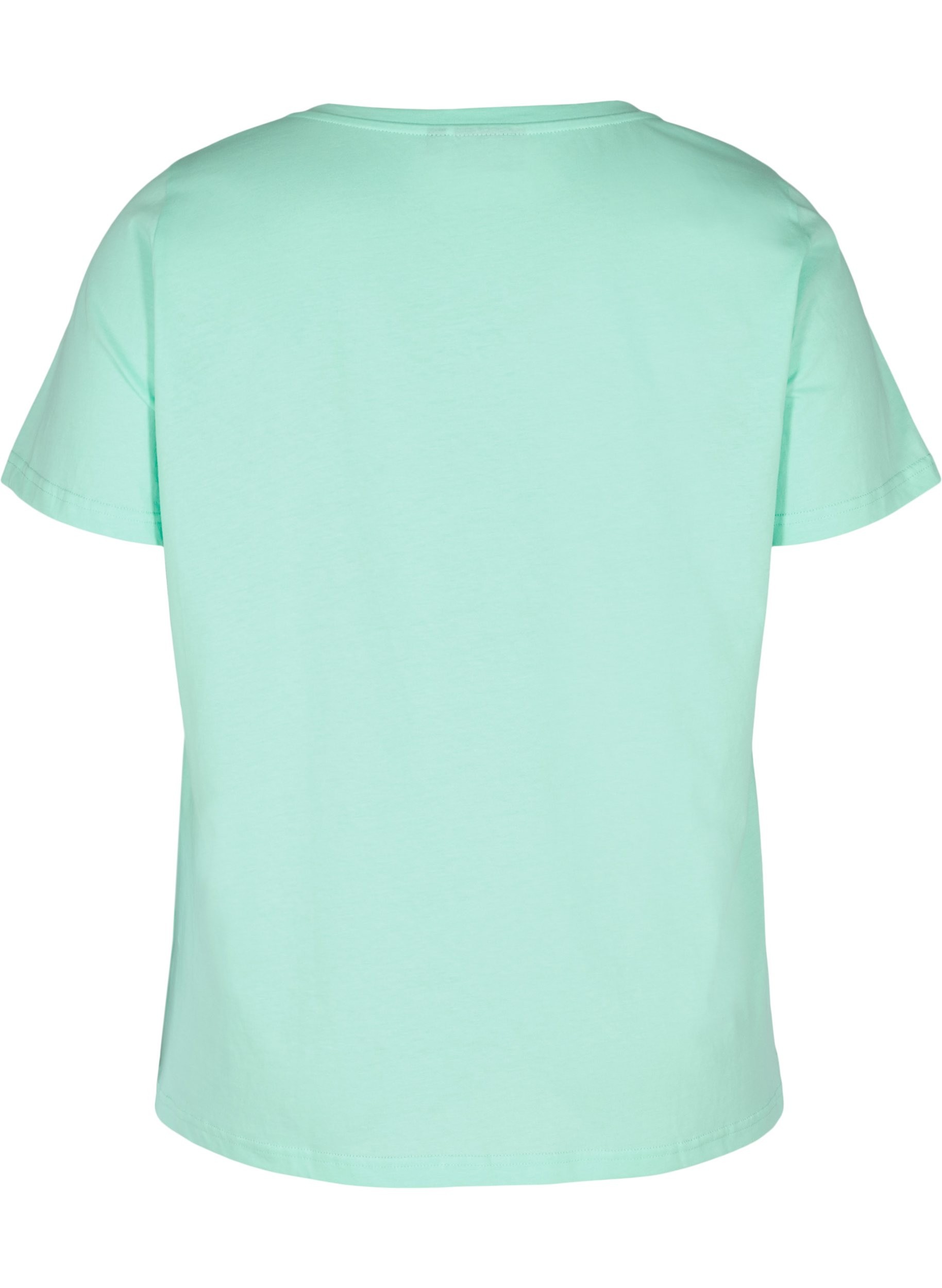 Økologisk bomulds t-shirt med v-hals og tryk , Cabbage, Packshot image number 1