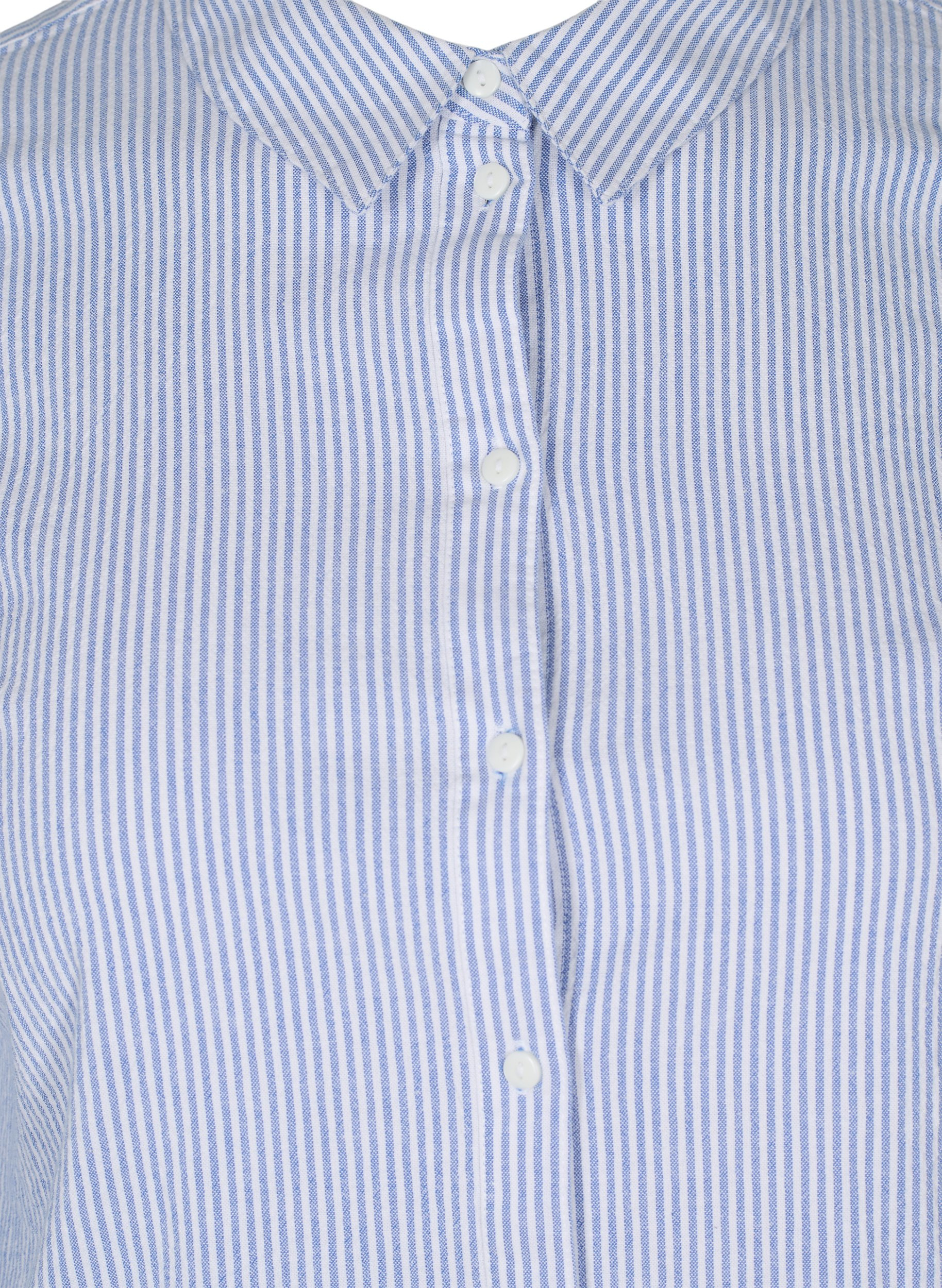 Stribet skjorte i bomuld, Blue Striped, Packshot image number 2