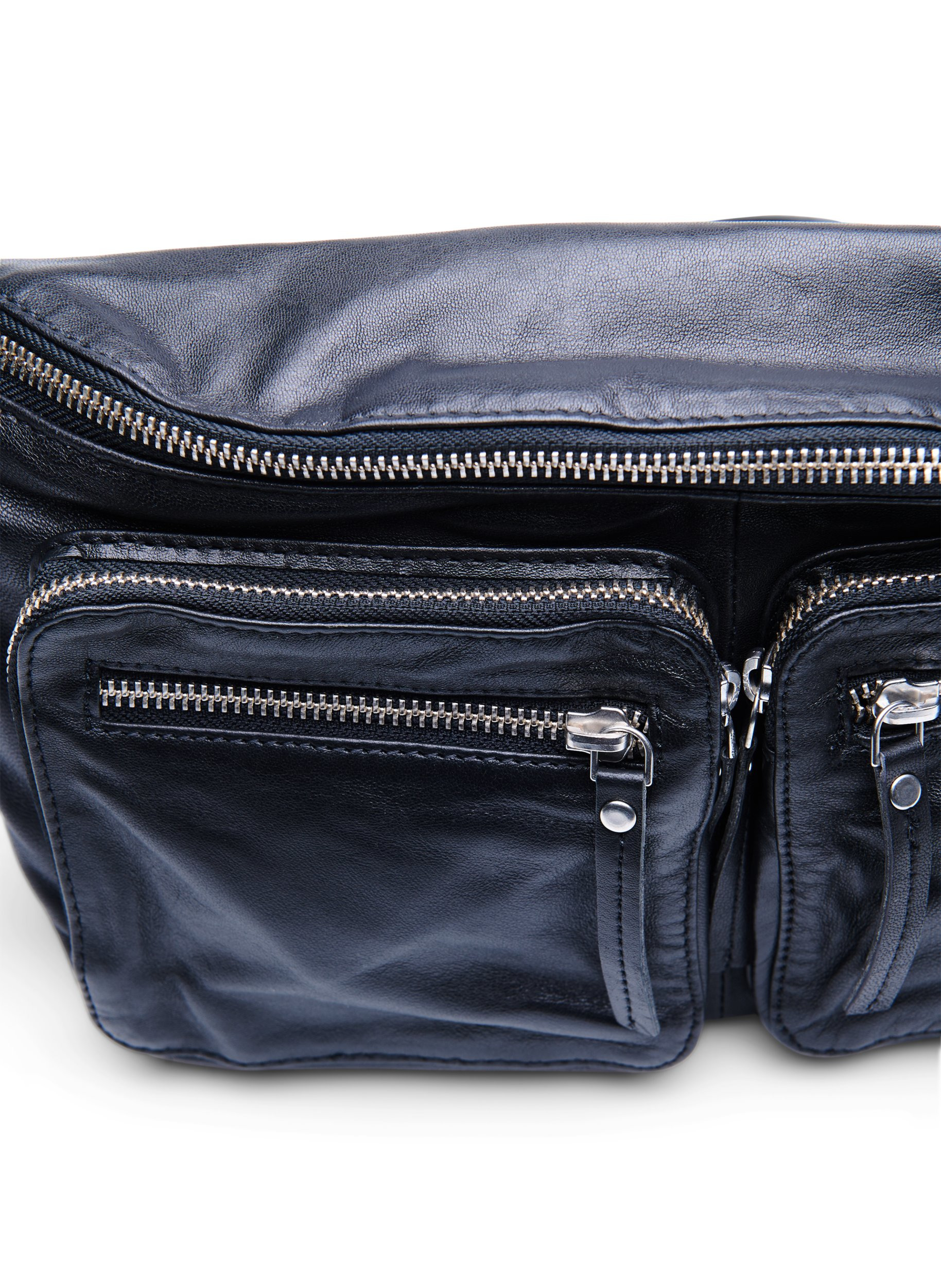 Bæltetaske i læder , Black, Packshot image number 2