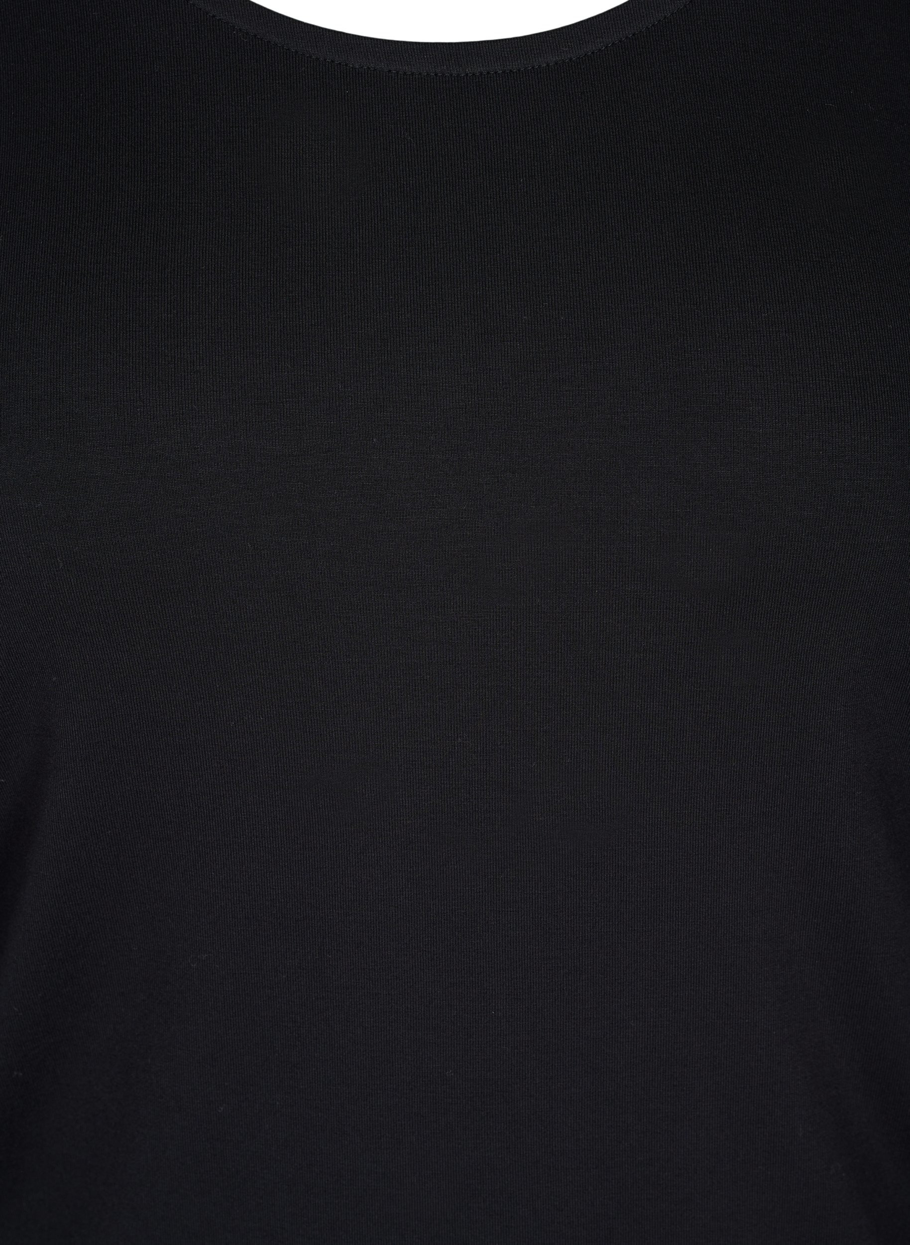 Langærmet basis bluse i viskose, Black, Packshot image number 2