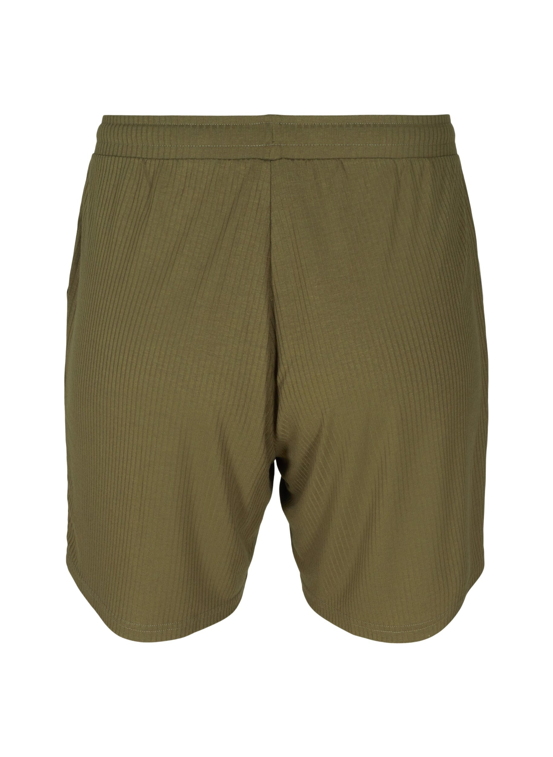Shorts i ribkvalitet med lommer, Olivie Night, Packshot image number 1
