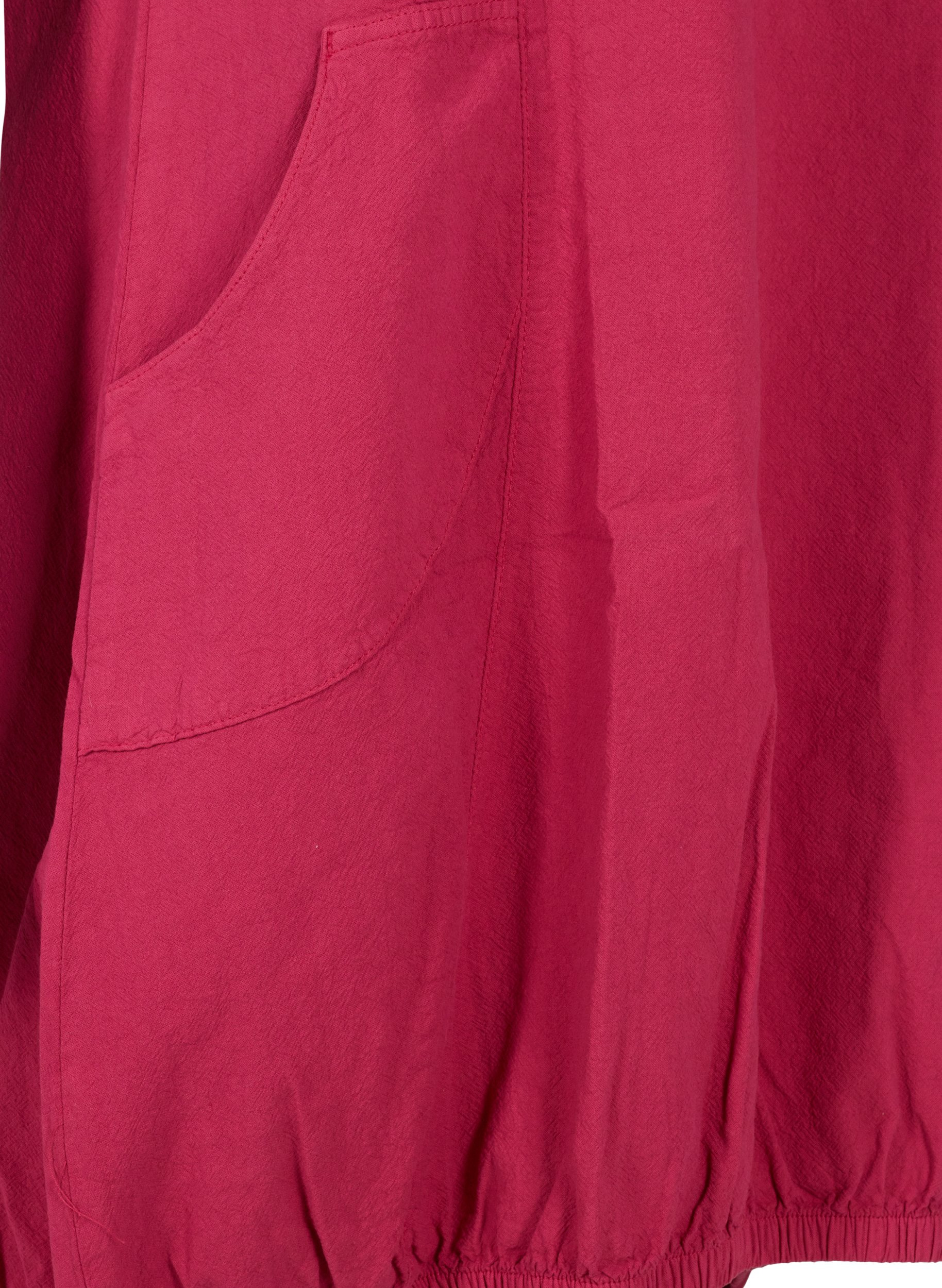 Kortærmet kjole i bomuld, Sangria, Packshot image number 3