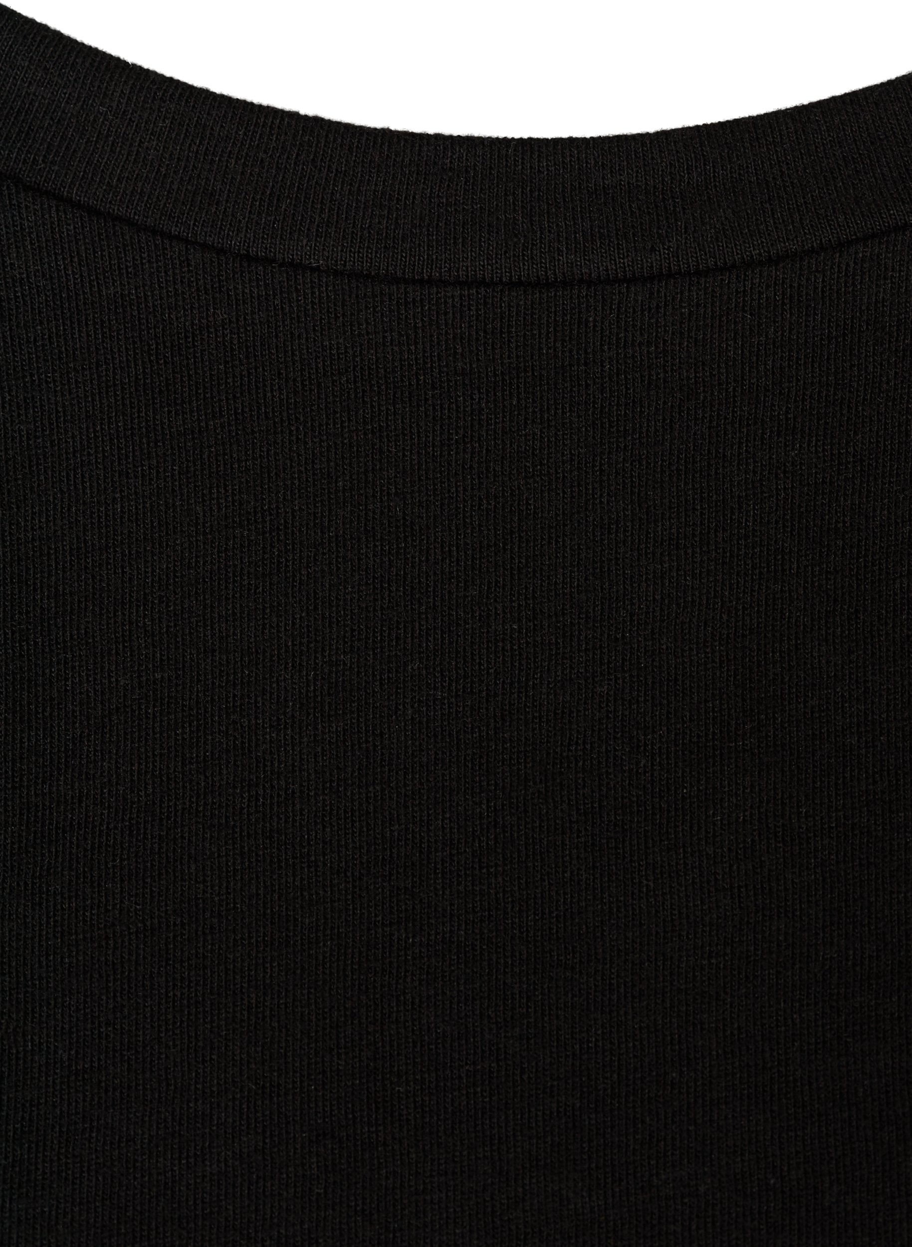 T-shirt i bomuldsmix, Black, Packshot image number 2
