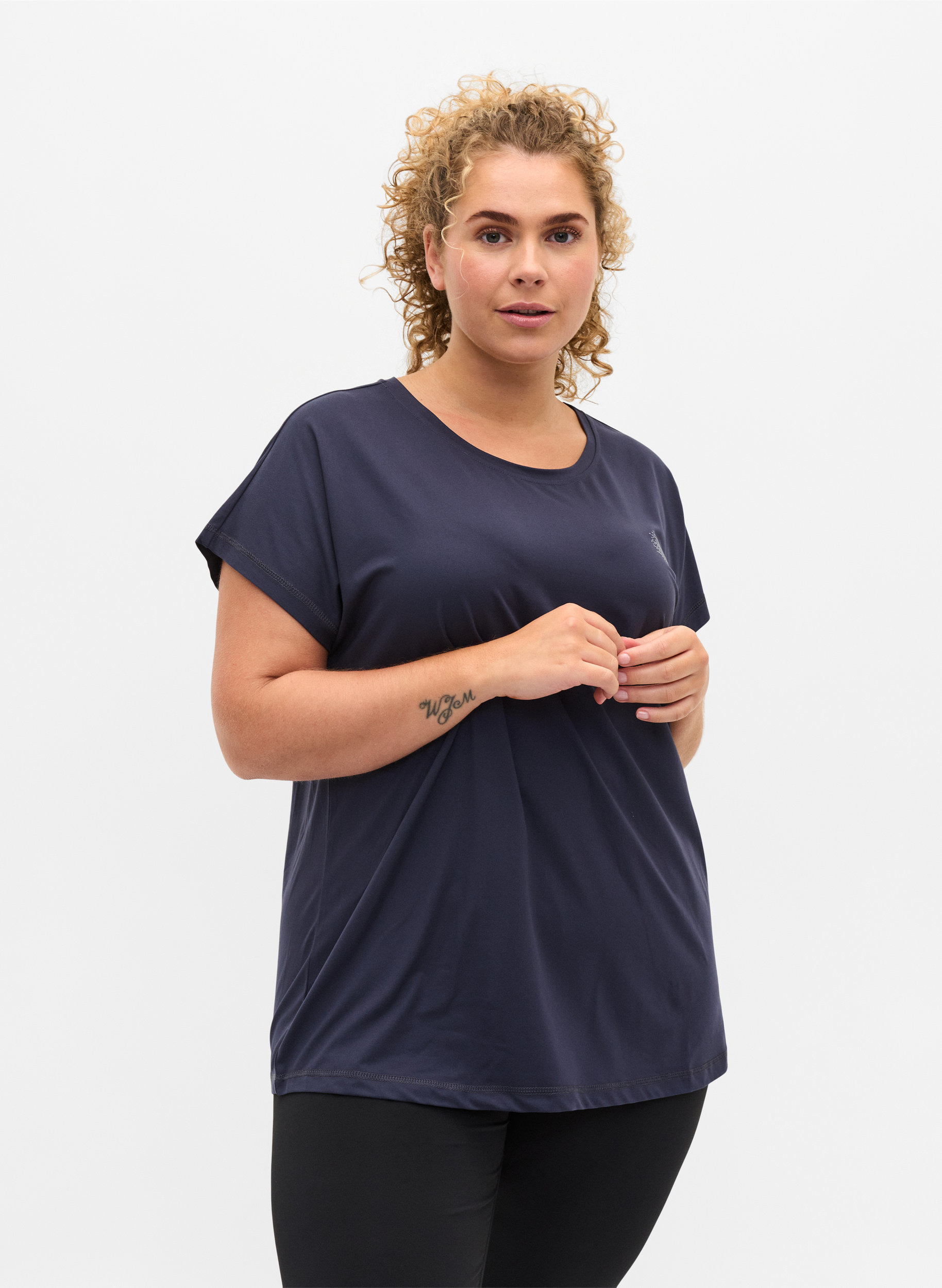 Ensfarvet trænings t-shirt, Graphite, Model image number 0