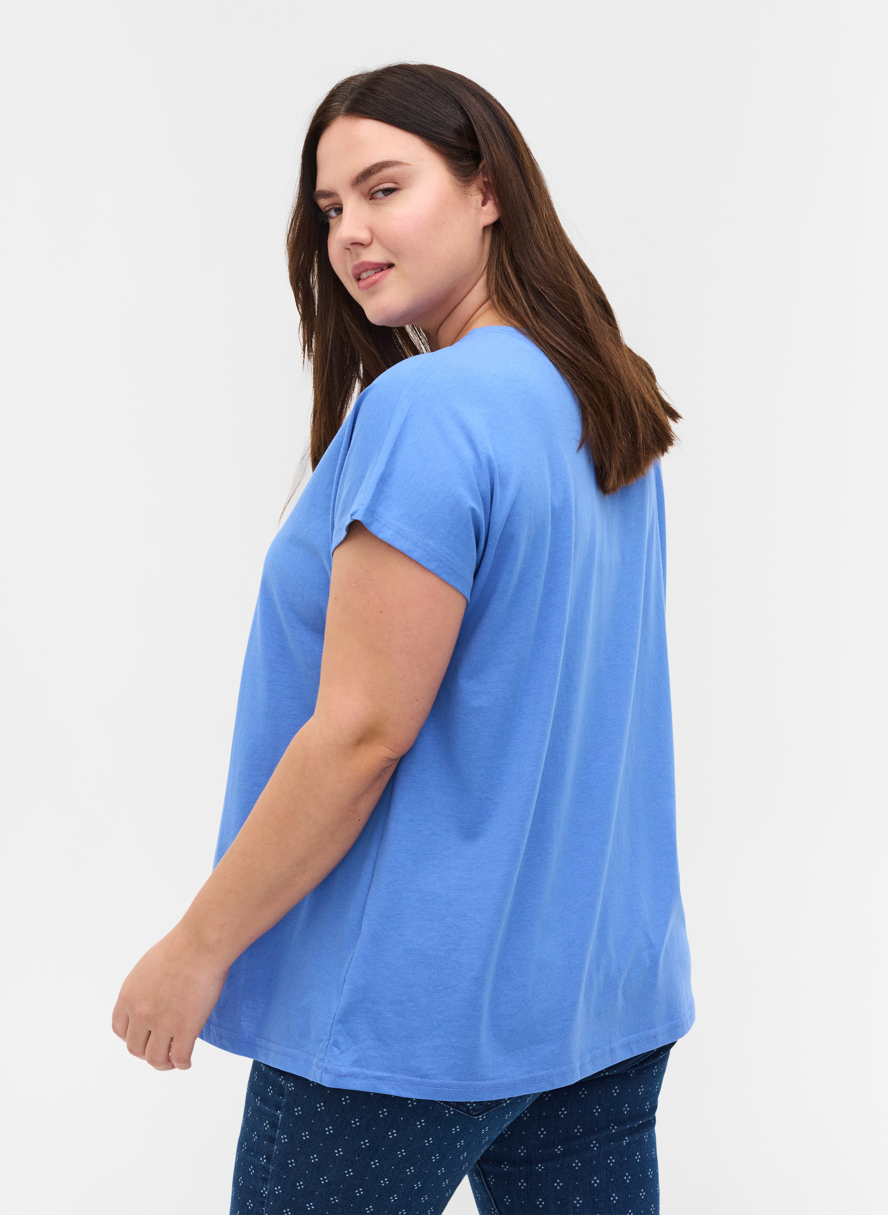 T-shirt i bomuldsmix, Ultramarine, Model image number 1