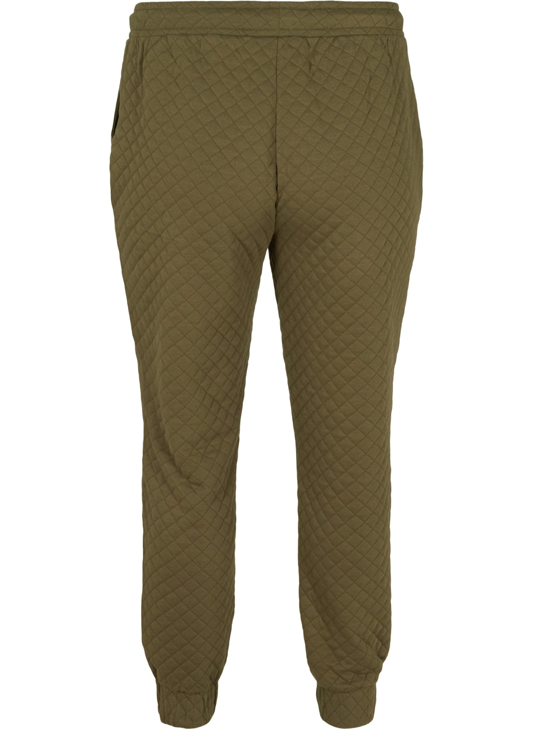 Sweatpants med quiltet mønster, Ivy Green, Packshot image number 1