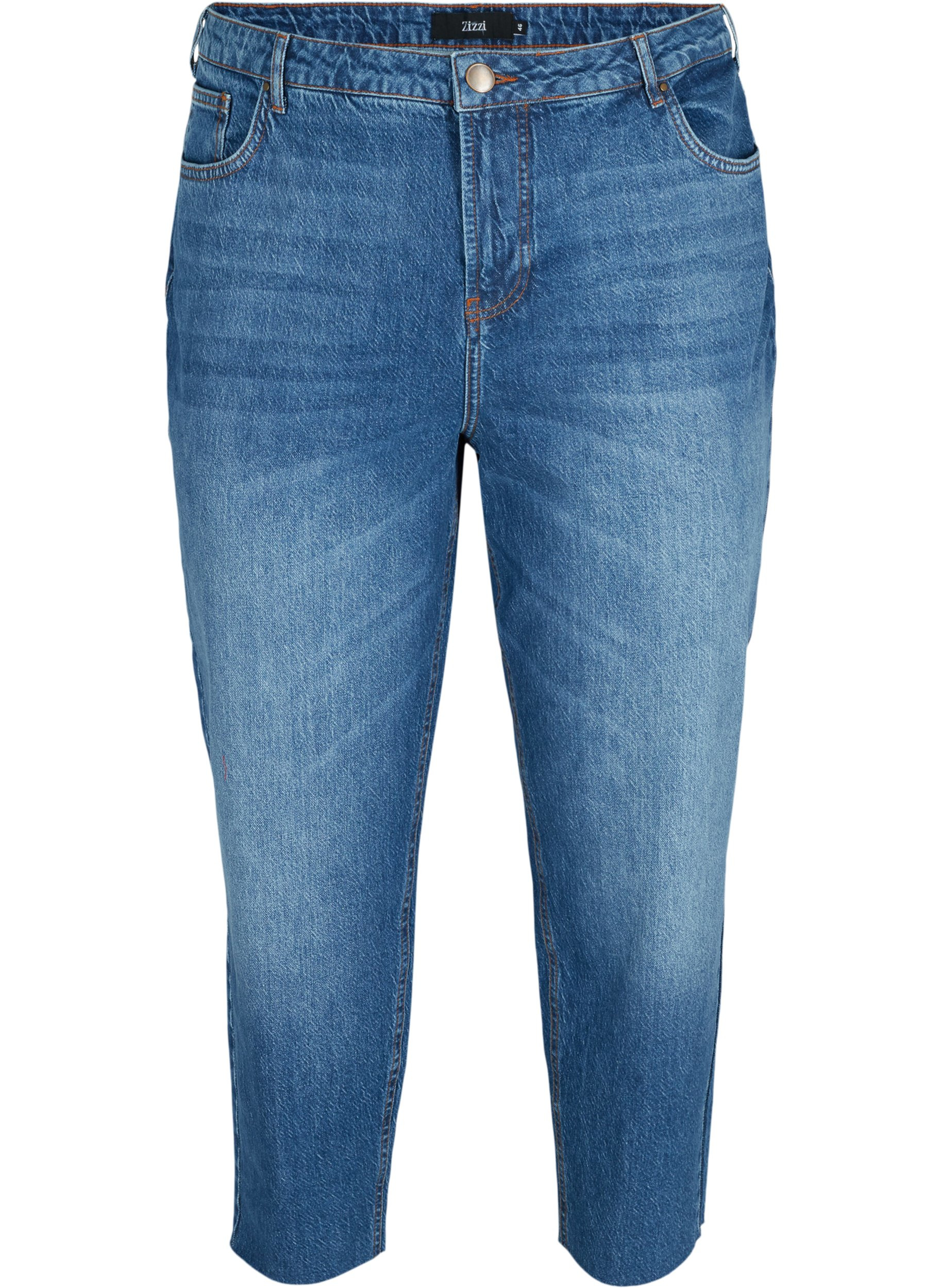Cropped mom fit Mille jeans med løs pasform, Blue Denim 5