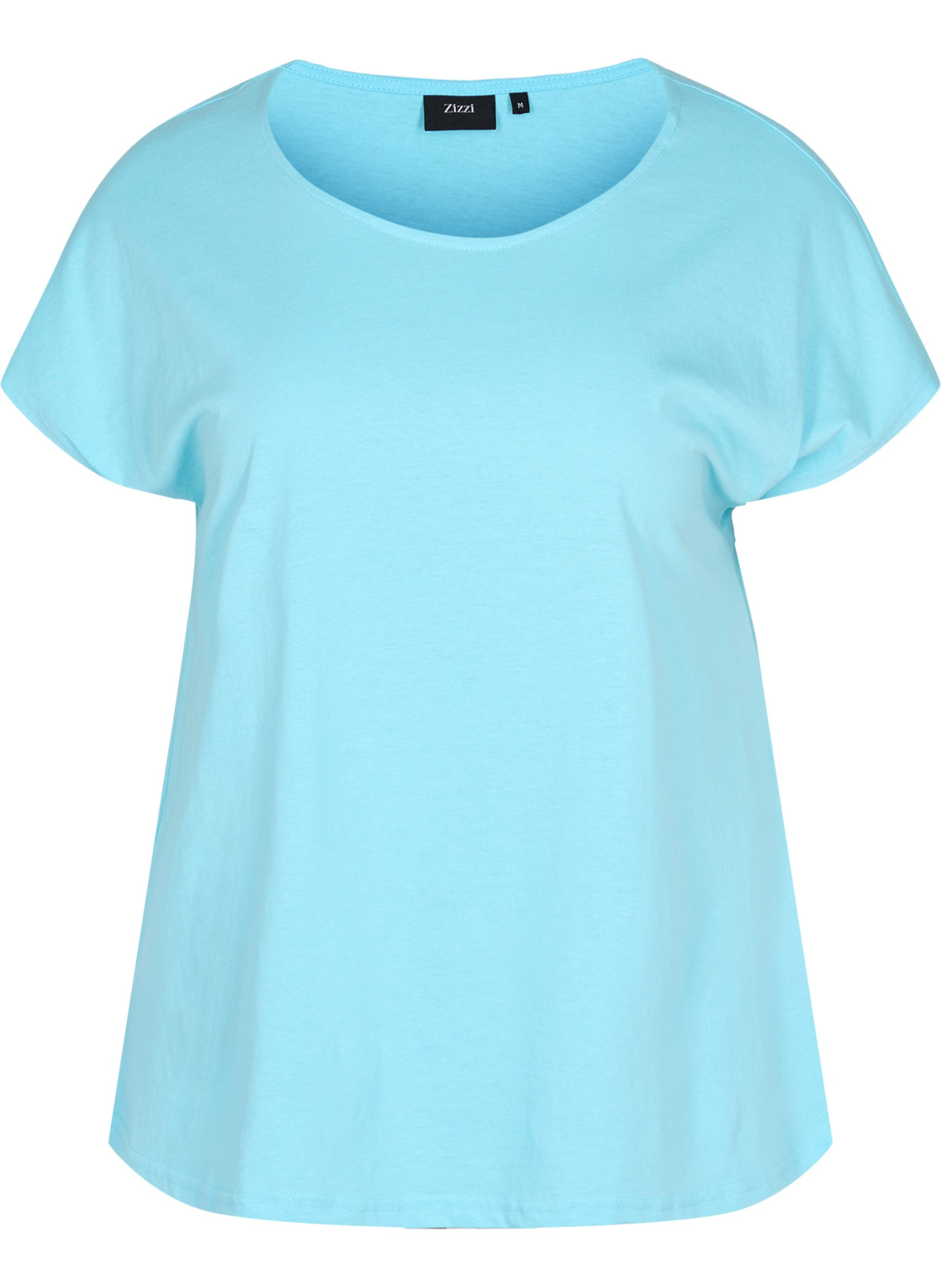 T-shirt i bomuldsmix, Blue Topaz, Packshot image number 0