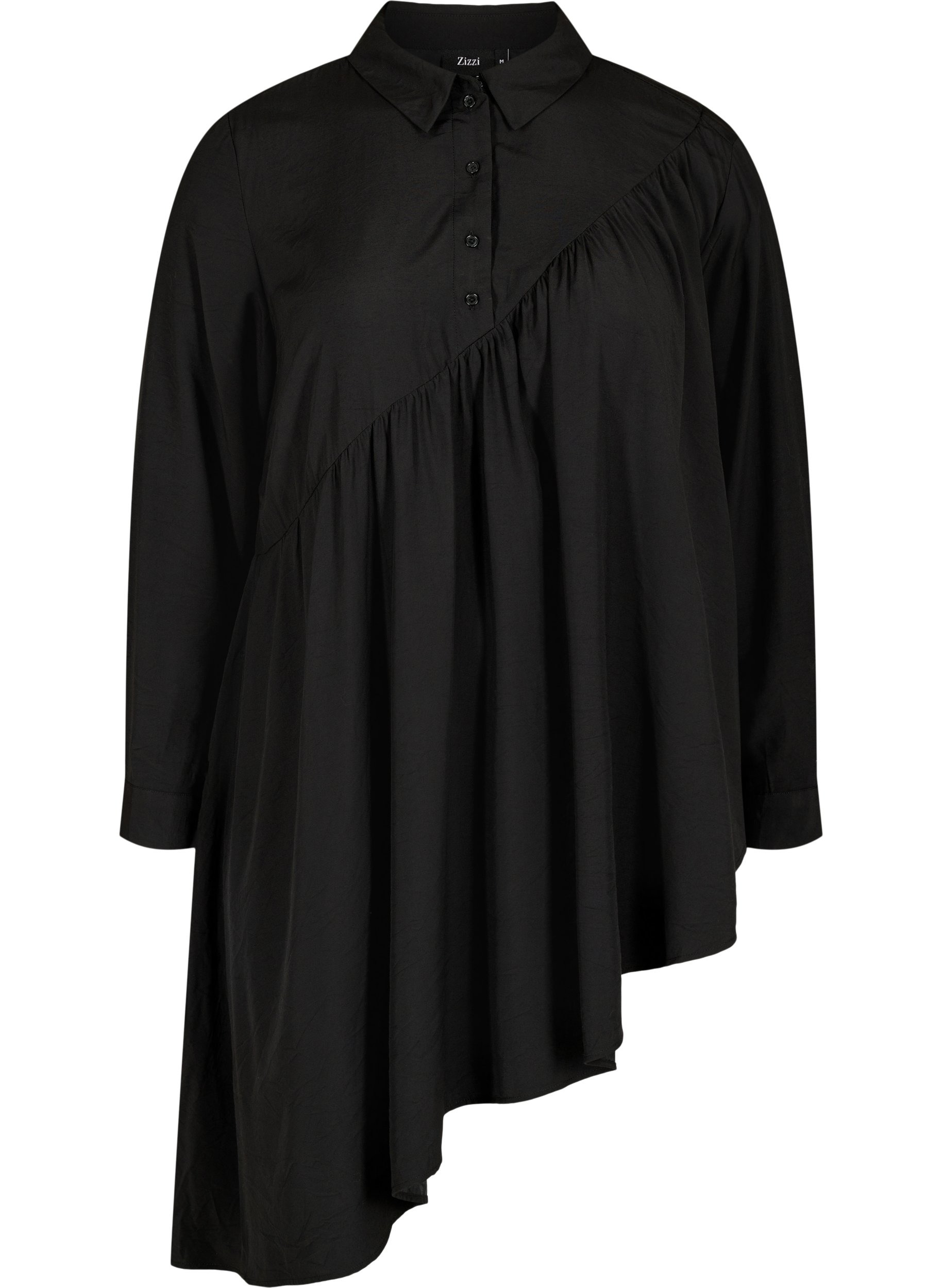 Tunika med asymmetrisk bund, Black, Packshot image number 0