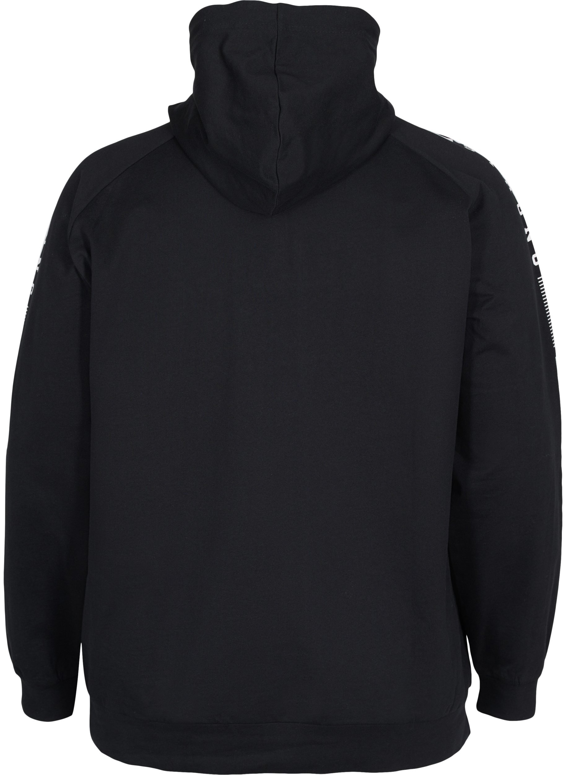 Sweatshirt med hætte og lynlås, Black, Packshot image number 1