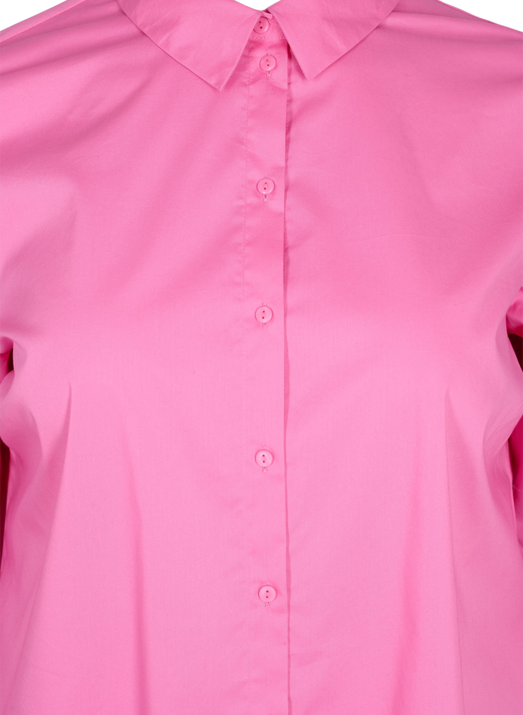 Langærmet skjorte med høj cuff, Aurora Pink, Packshot image number 3