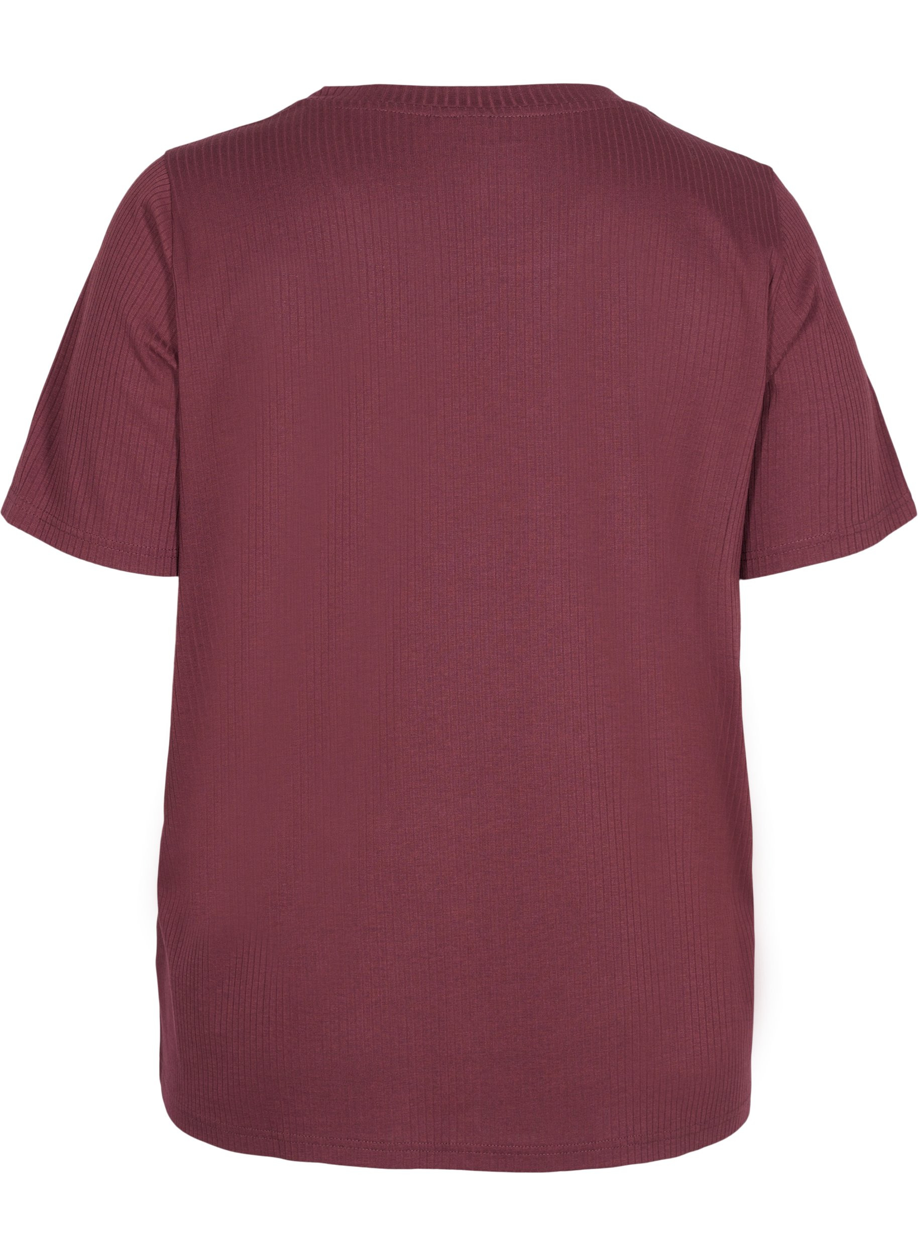 Kortærmet t-shirt i ribkvalitet, Vineyard Wine, Packshot image number 1