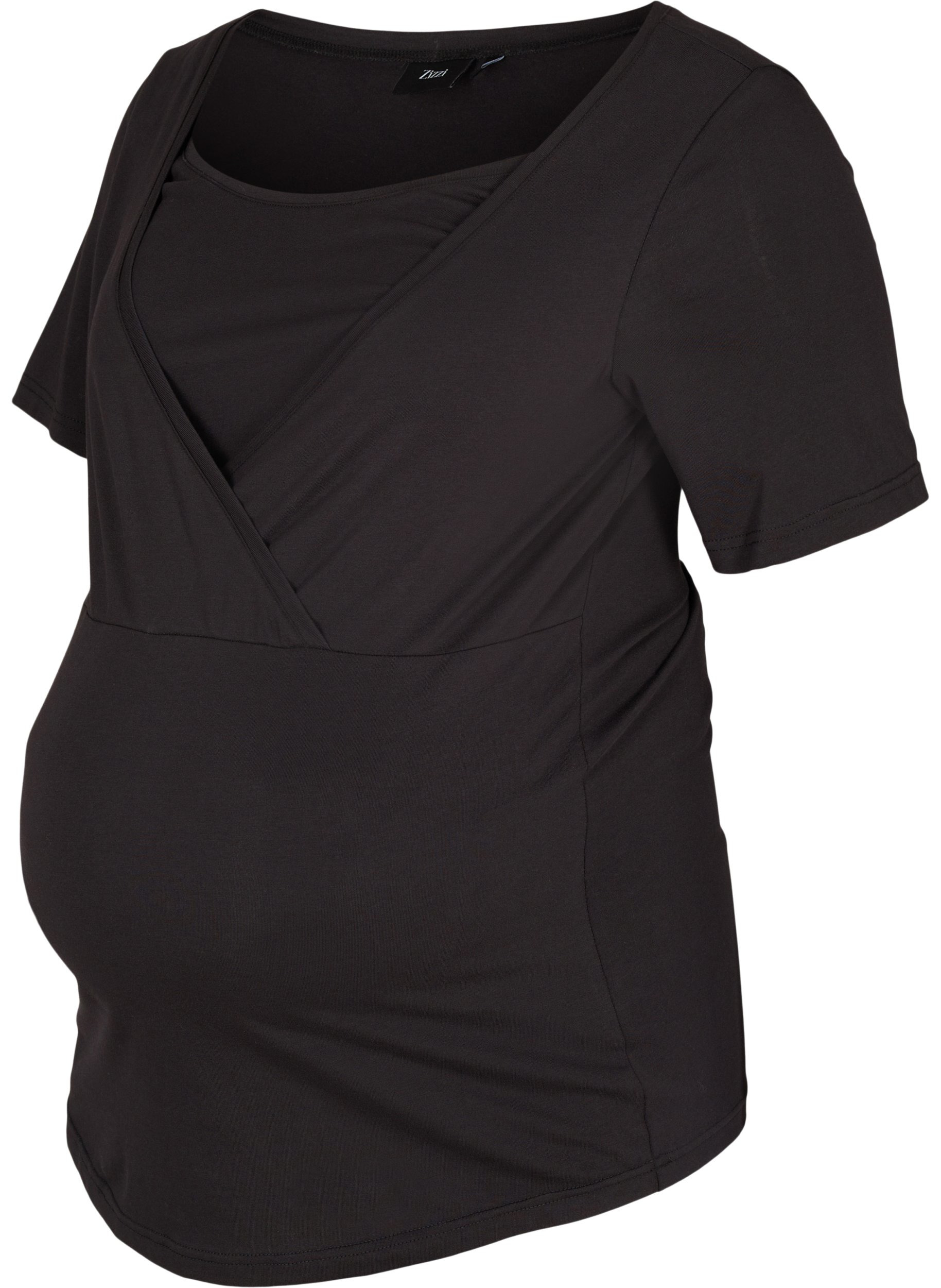 Kortærmet graviditets t-shirt i bomuld, Black