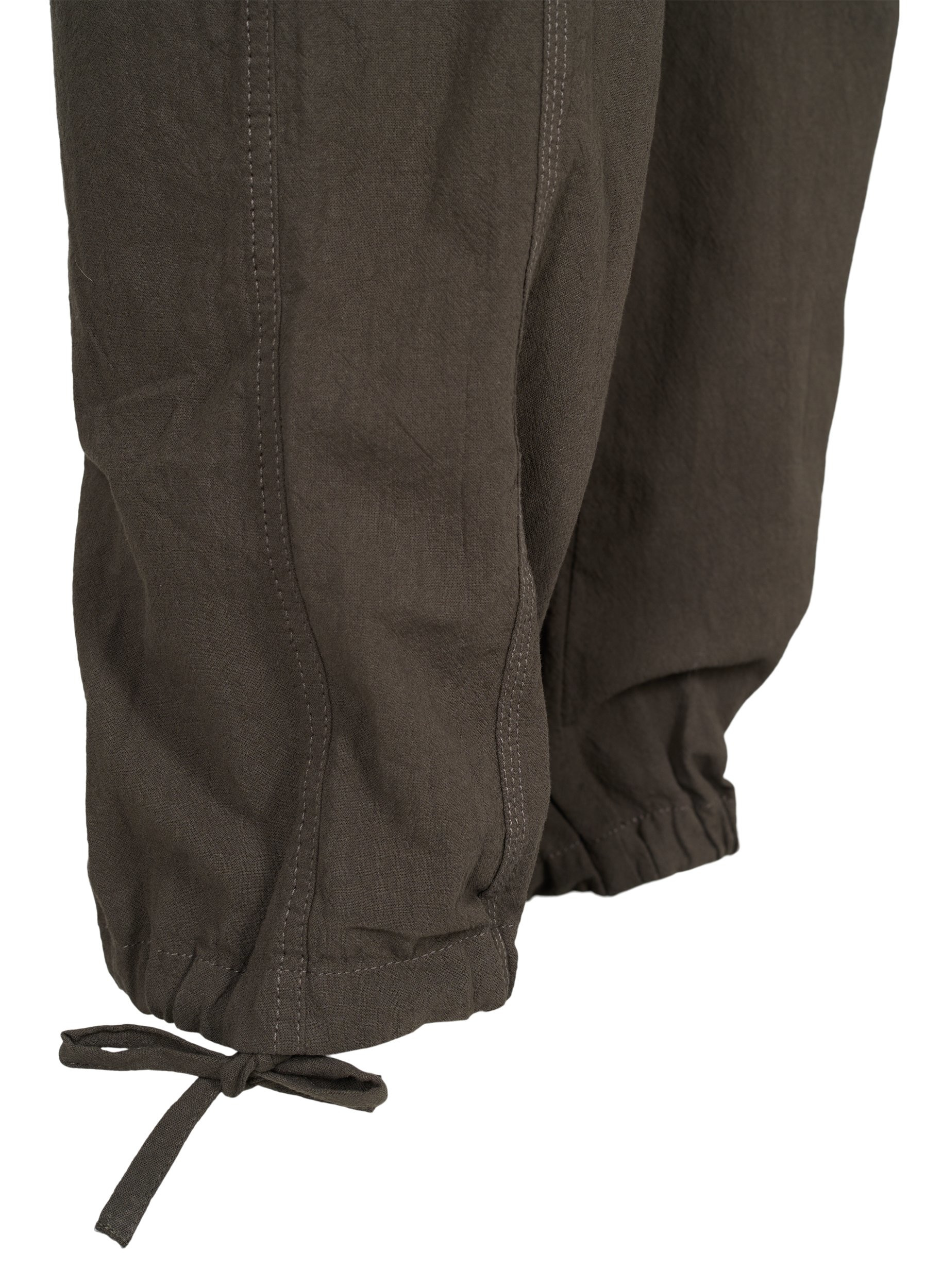 Løse bukser i bomuld, Khaki Green, Packshot image number 3