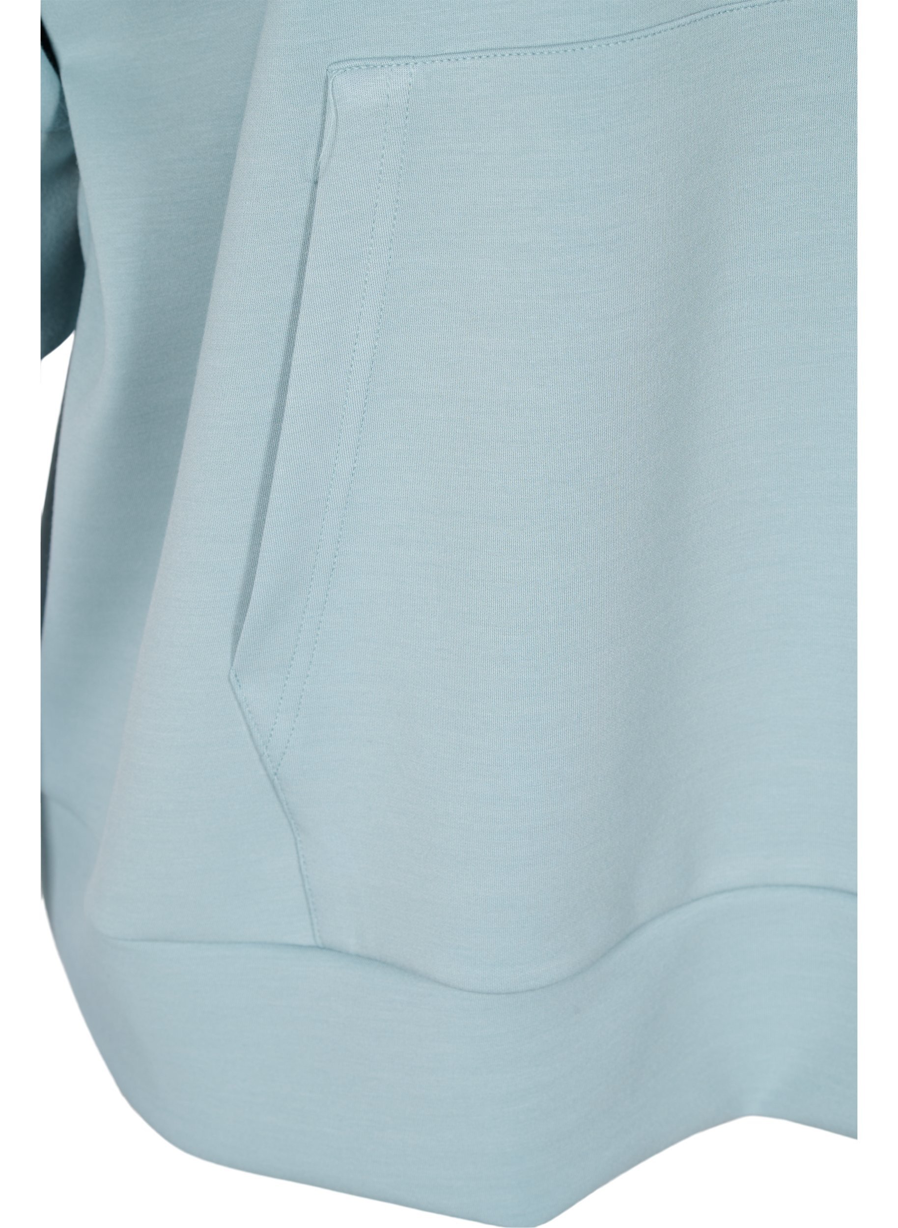 Sweatshirt med hætte og 3/4 ærmer, Slate, Packshot image number 3