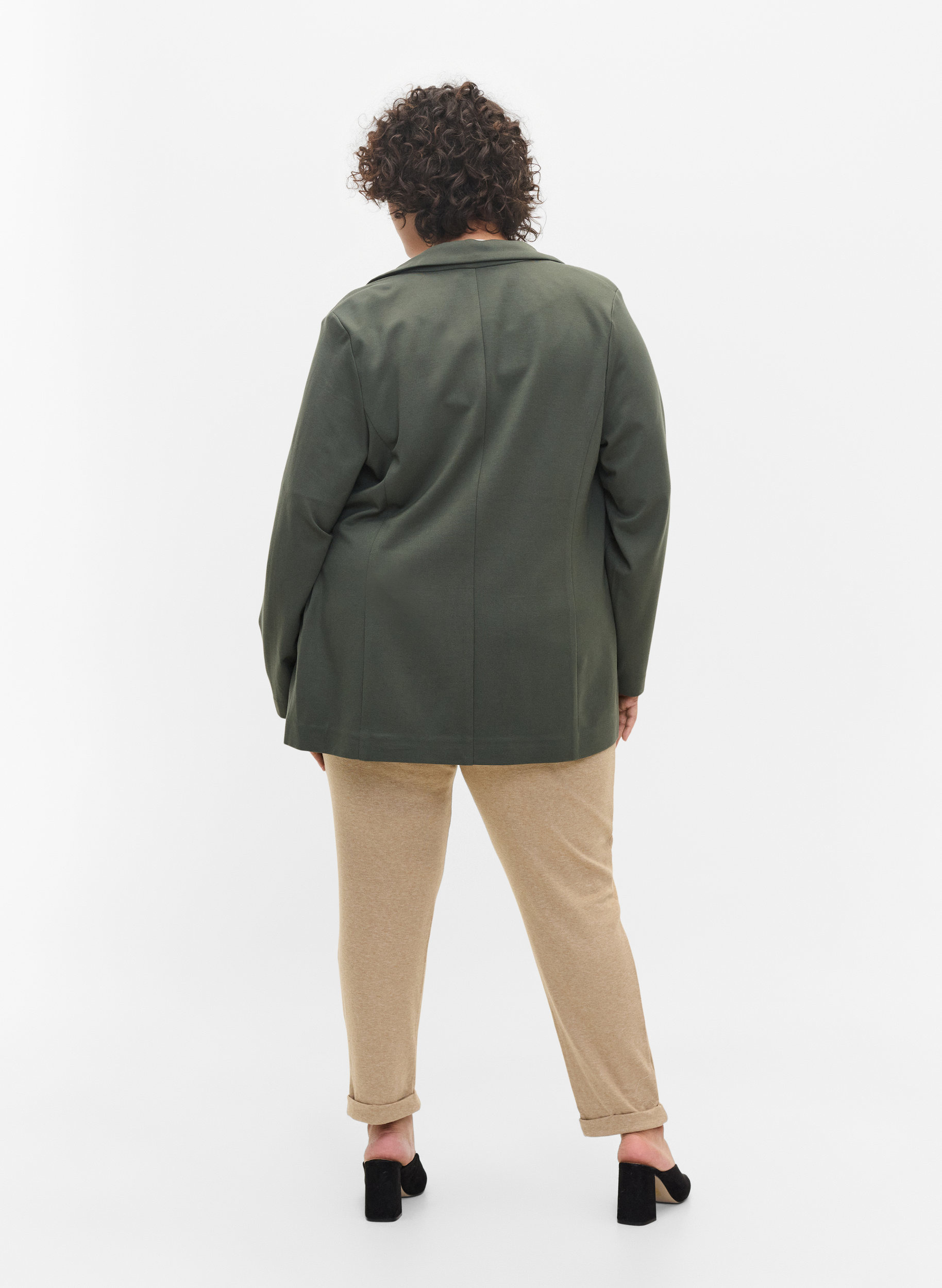 Melerede bukser med snøre og lommer, Beige Melange, Model image number 1