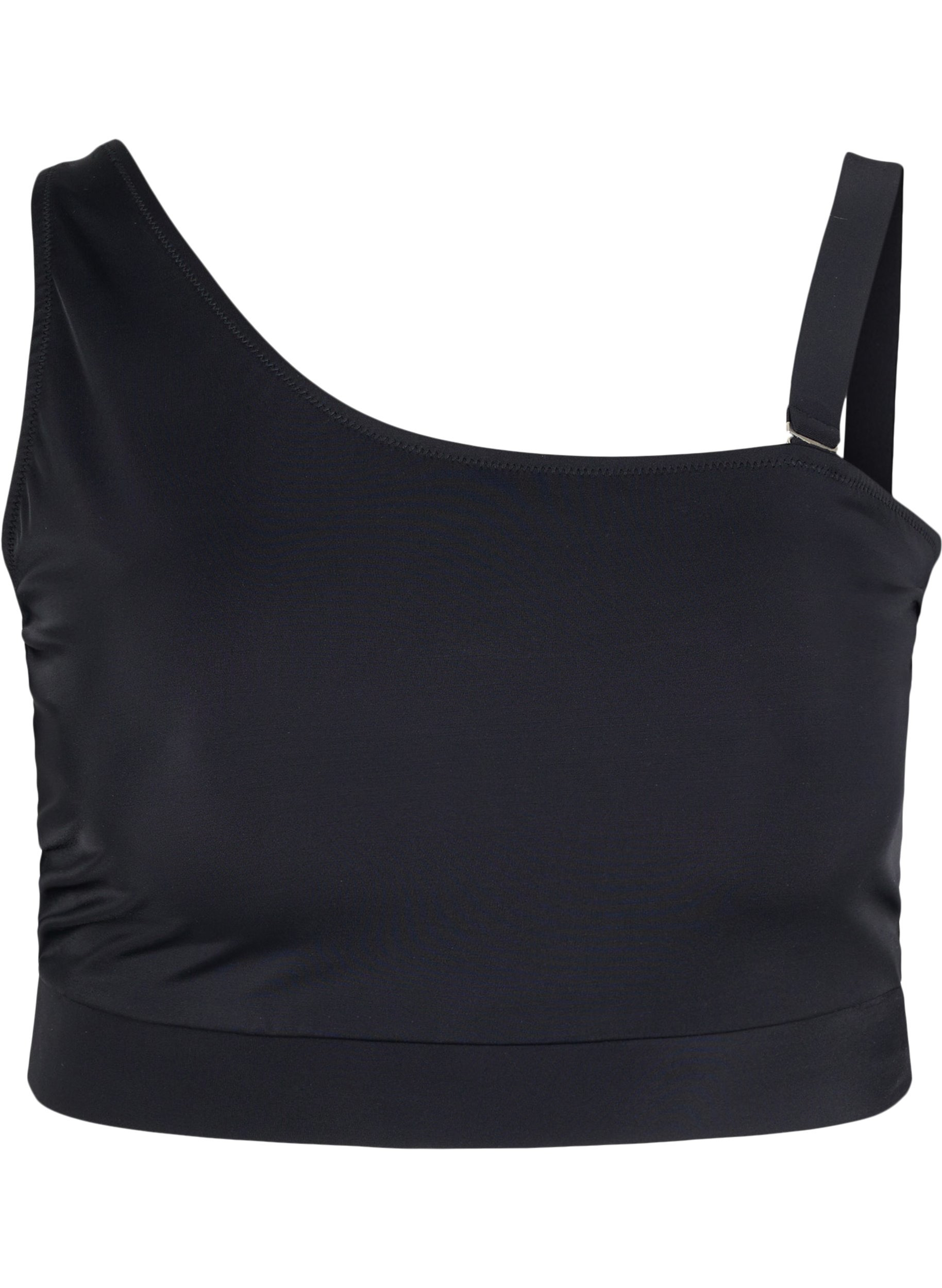One-shoulder bikini top , Black, Packshot image number 0