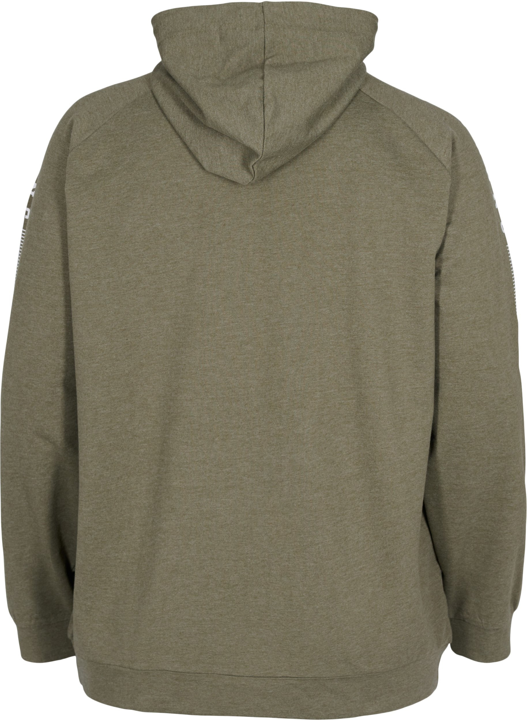 Sweatshirt med hætte og lynlås, Ivy Green Melange, Packshot image number 1