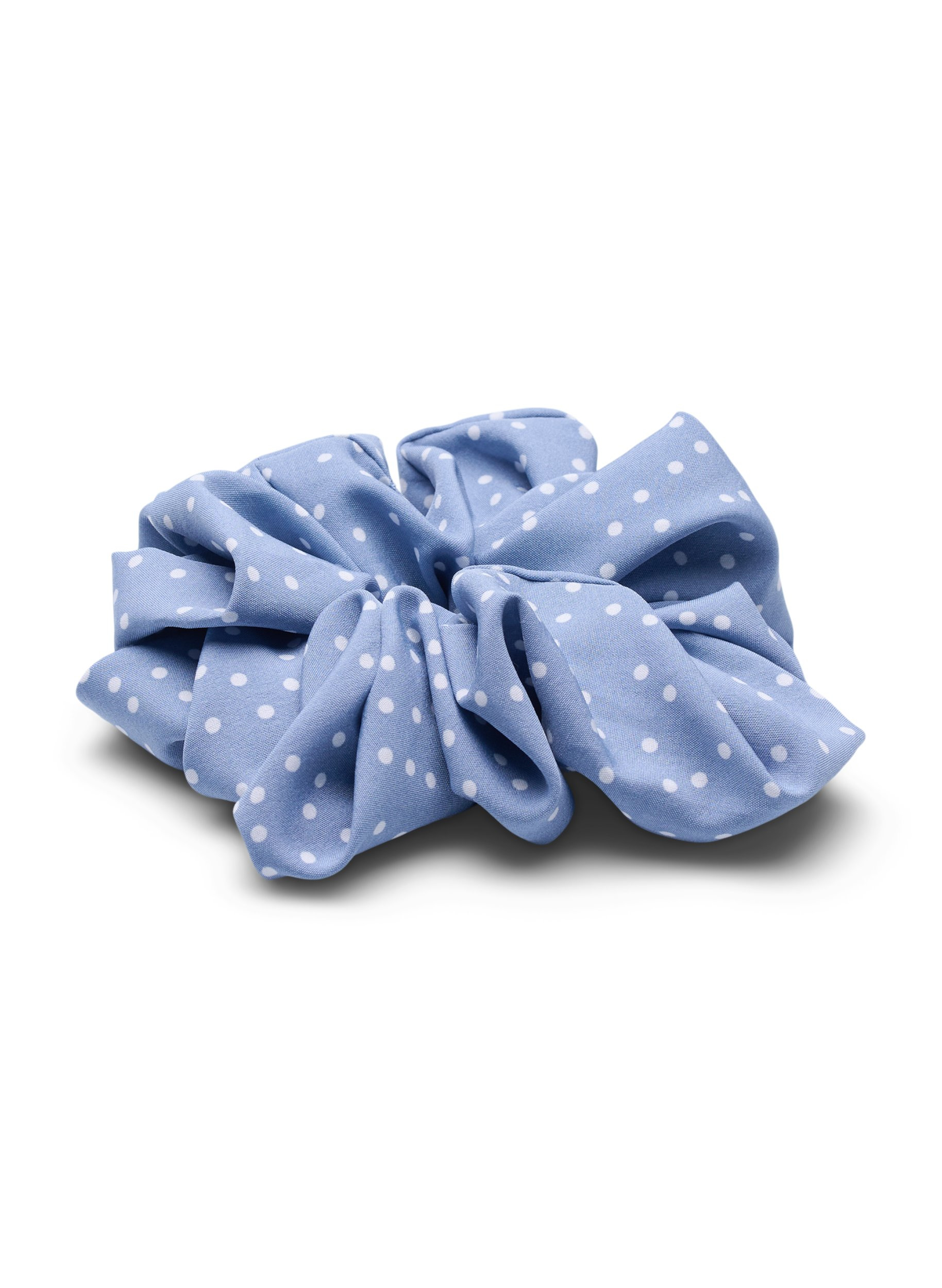 Scrunchie med prikker, Blue w. White Dot, Packshot image number 1