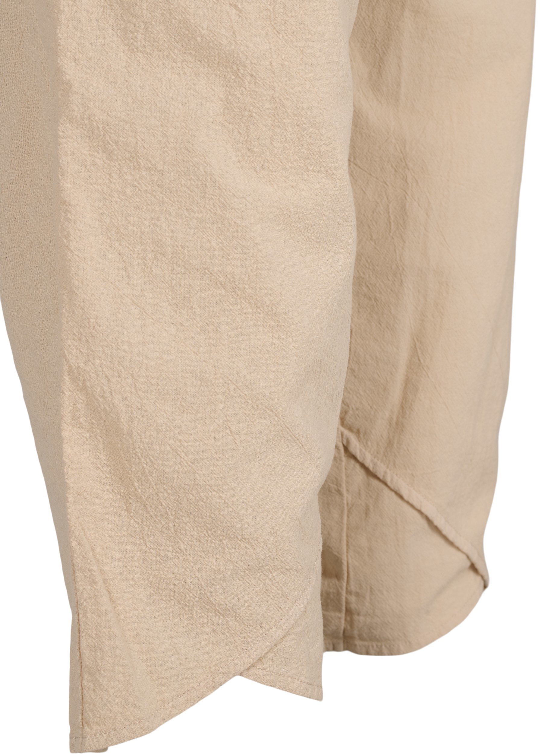 Cropped bukser i bomuld, Oxford Tan, Packshot image number 3
