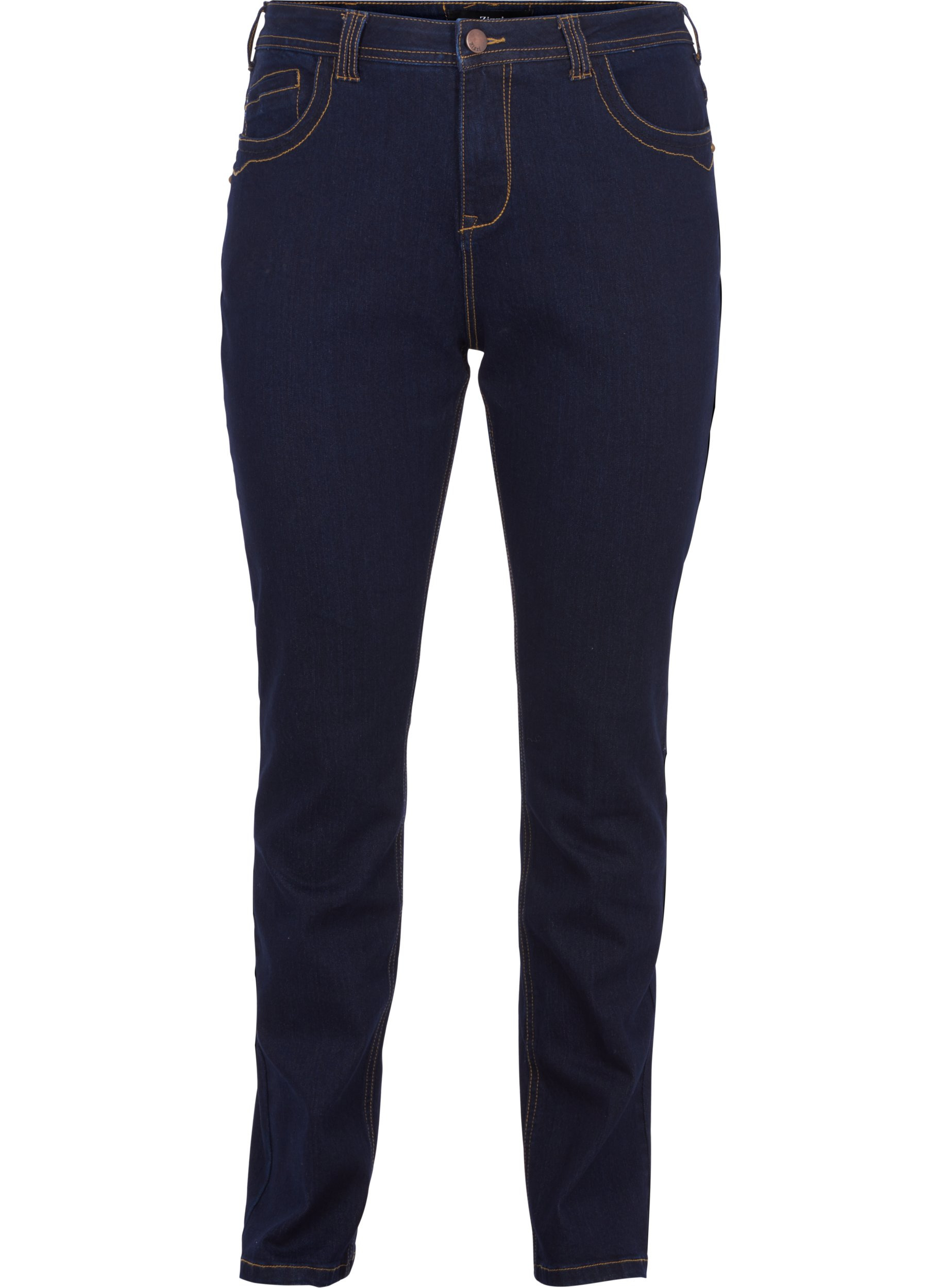 Slim fit Vilma jeans med høj talje, Dk blue rinse, Packshot image number 0