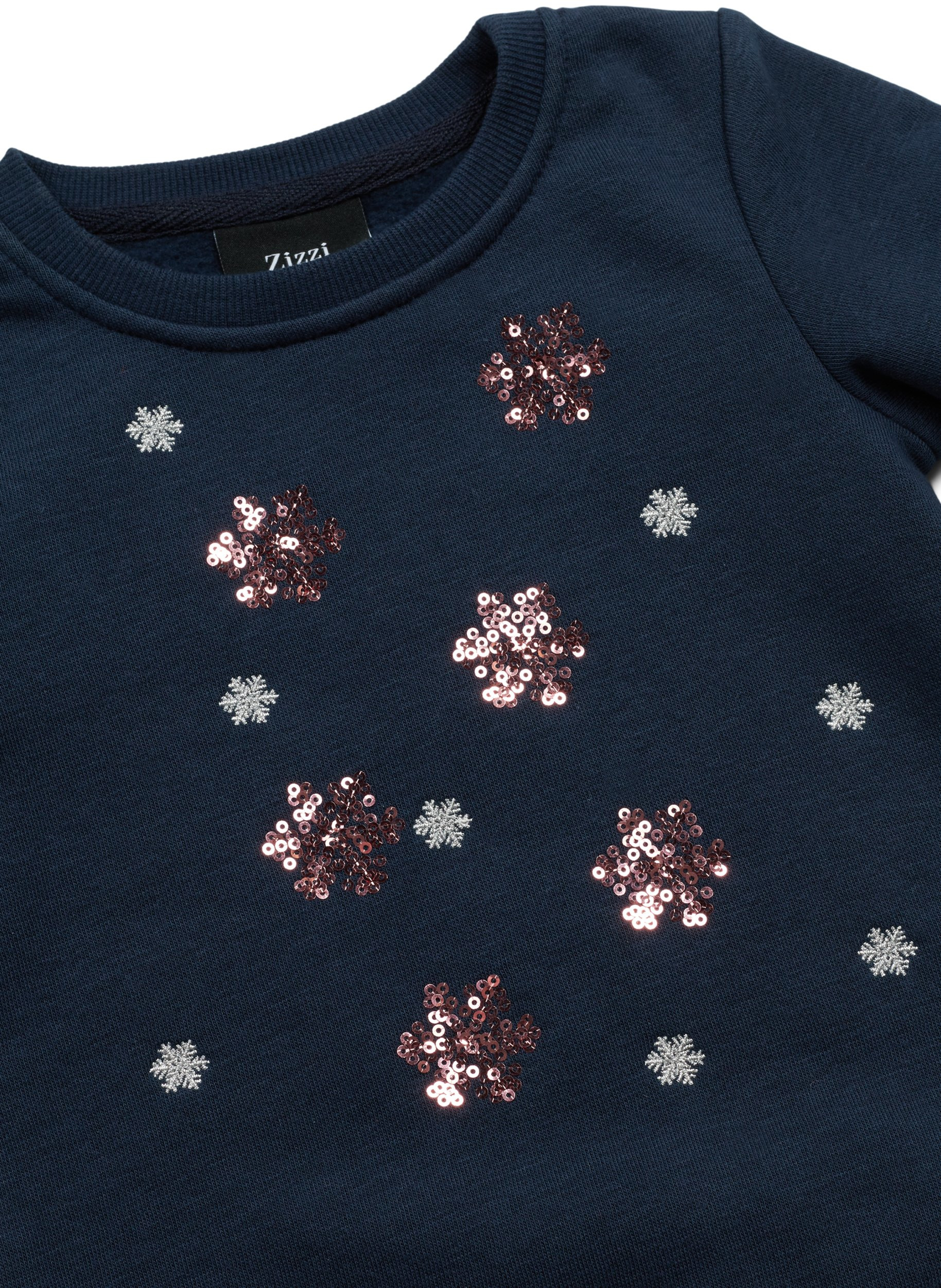 Jule sweatshirt til børn, Night Sky Snow, Packshot image number 2