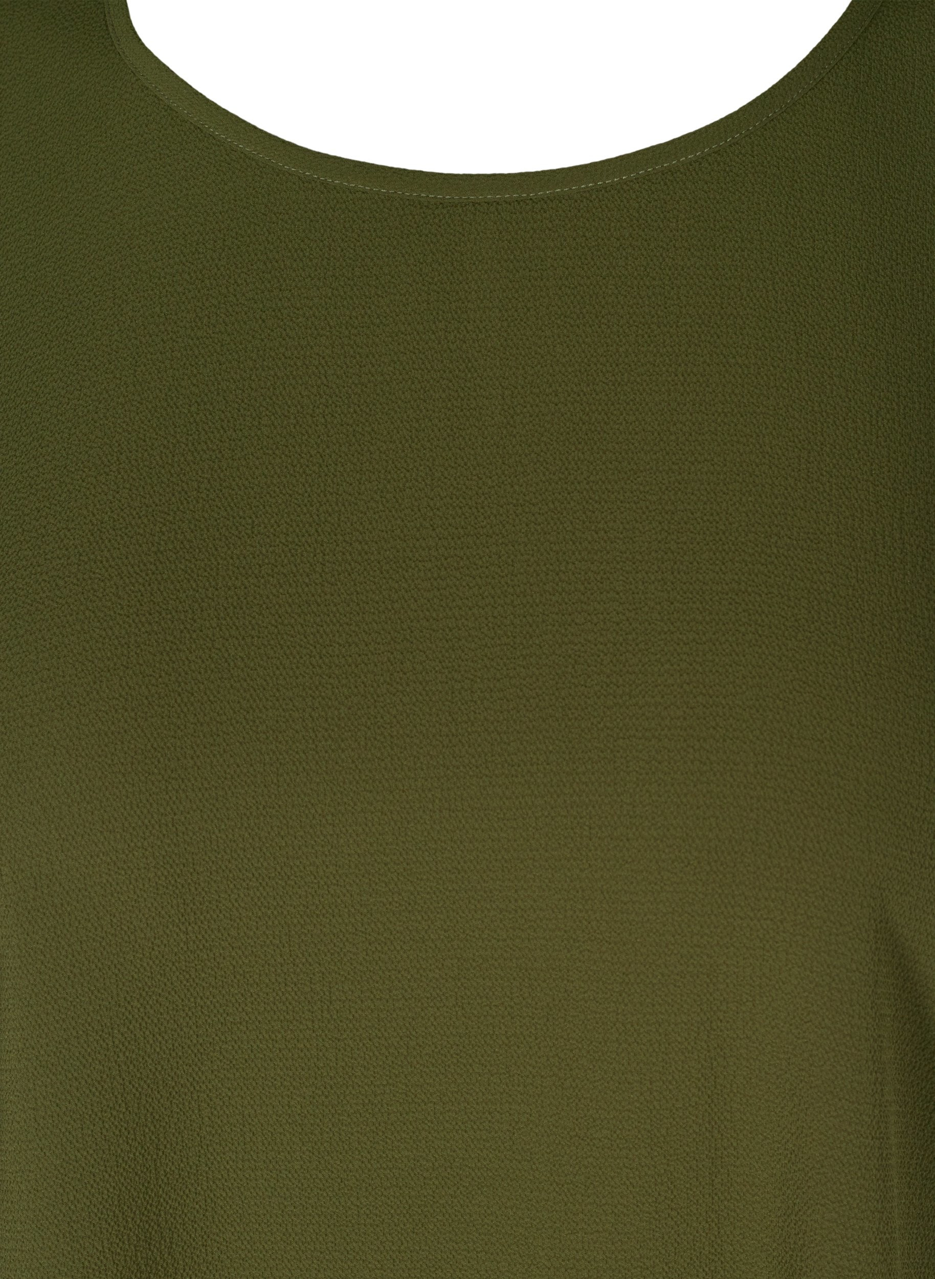 Bluse med korte ærmer og rund halsudskæring, Ivy Green, Packshot image number 2