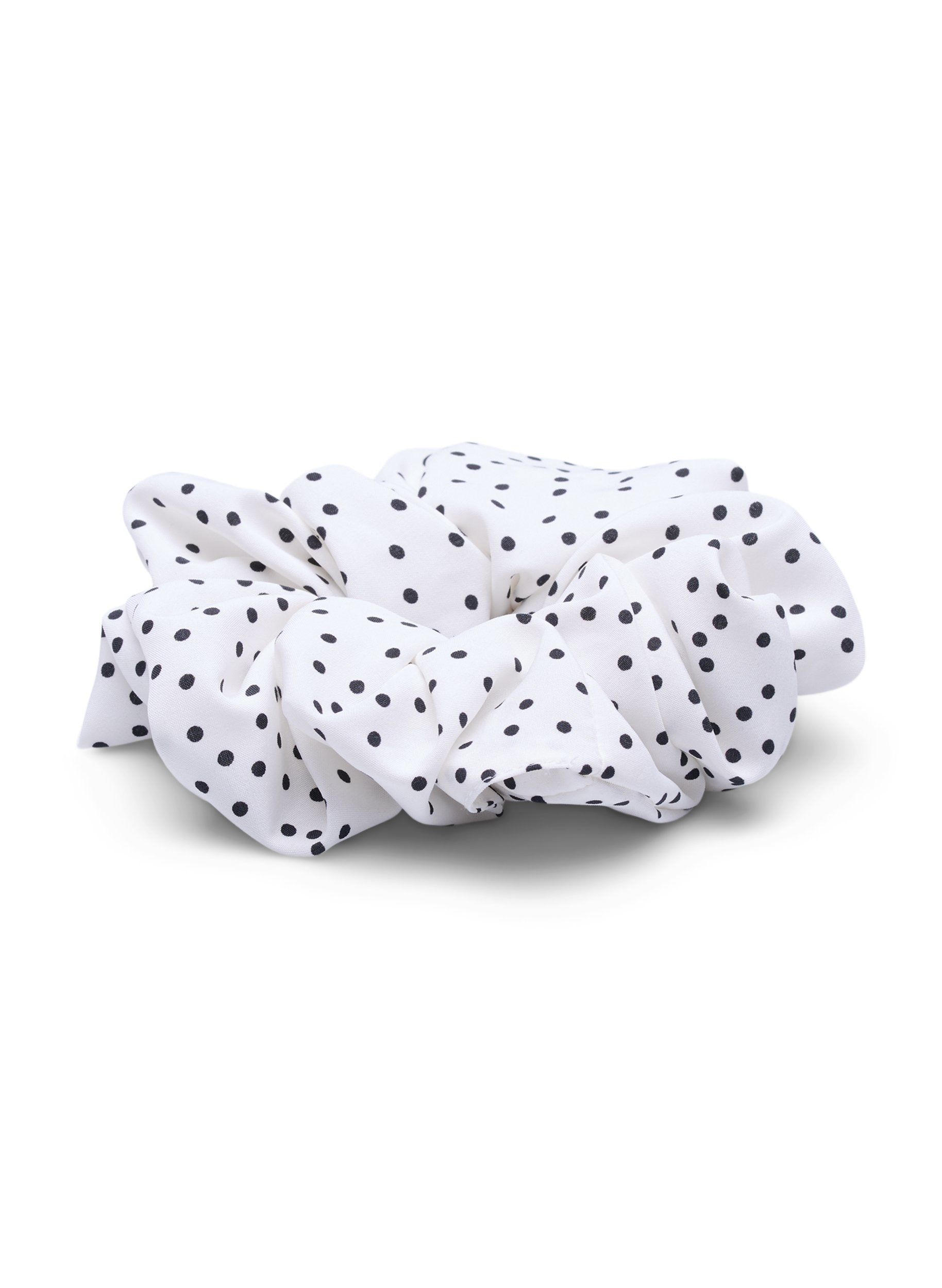 Scrunchie med prikker, White w. Black Dot, Packshot image number 1