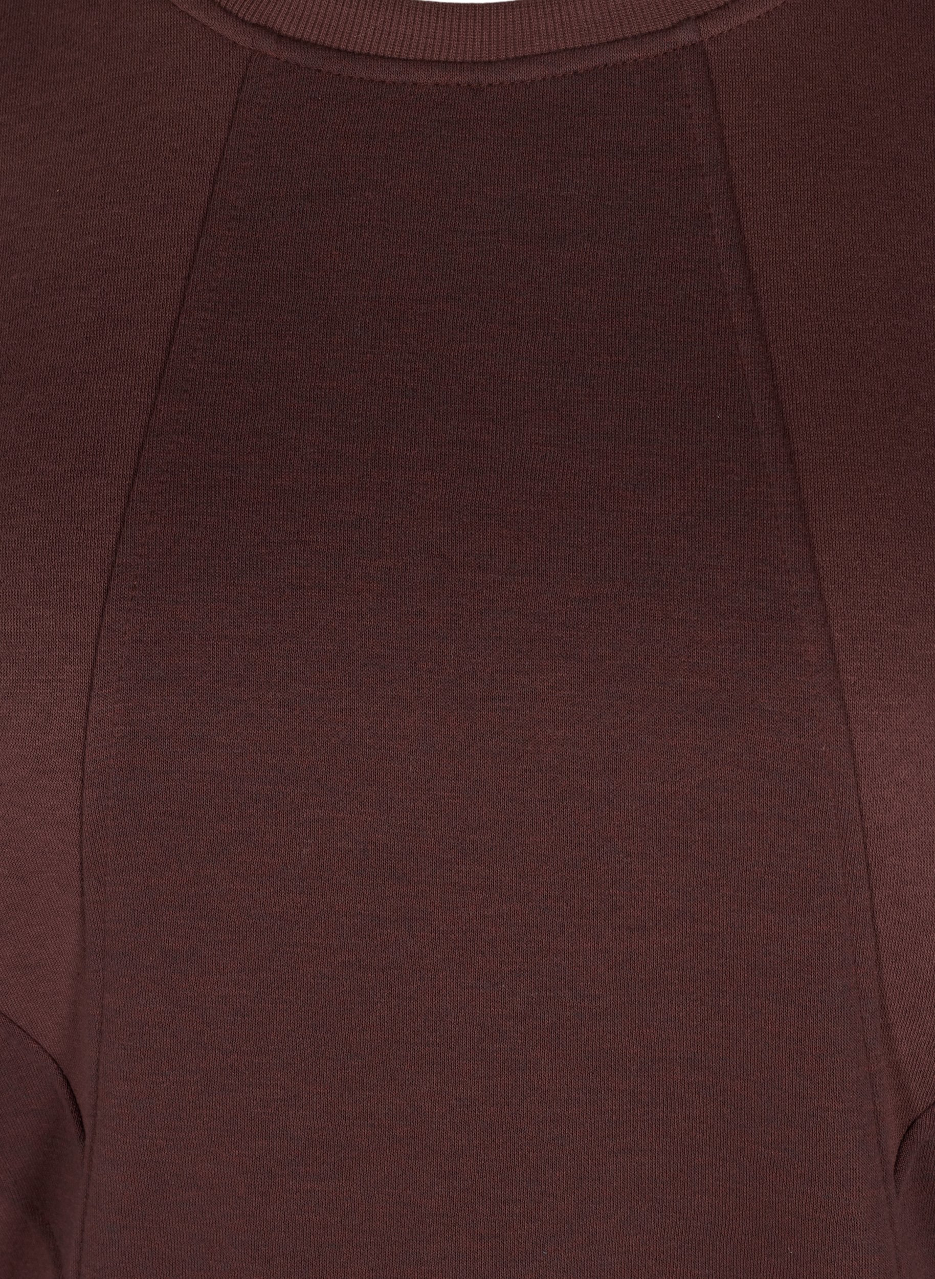 Sweatshirt med rund hals og smock, Decadent Chocolate, Packshot image number 2