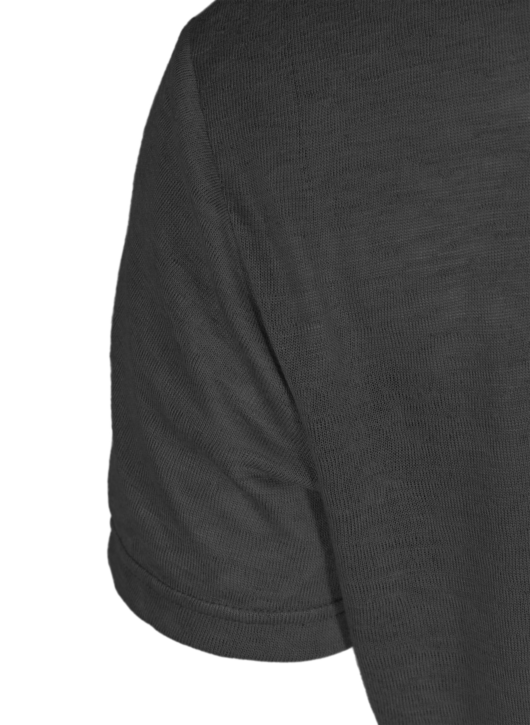 Kortærmet t-shirt med knapper , Black, Packshot image number 3