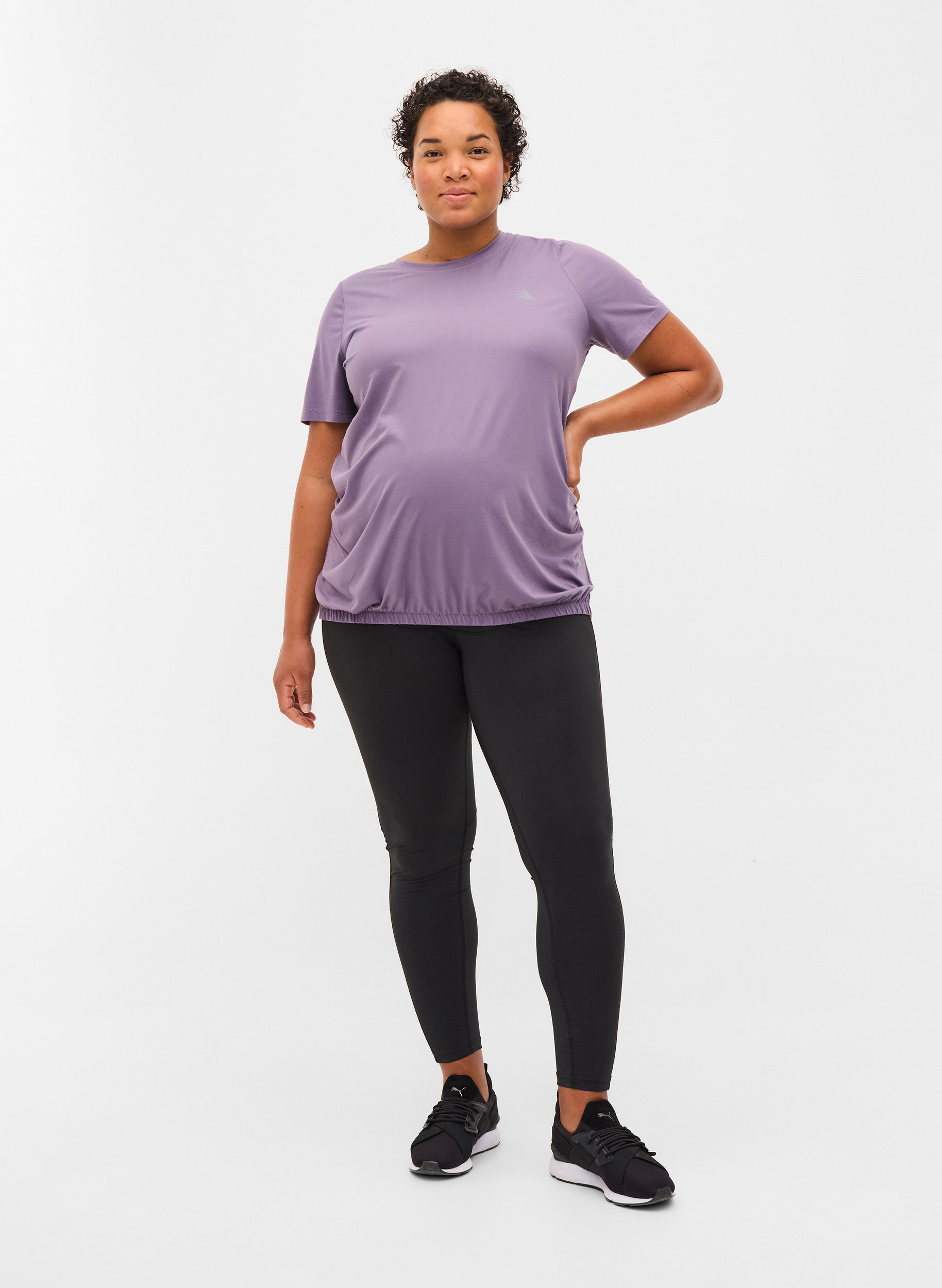 Graviditets trænings t-shirt, Purple Sage, Model image number 2