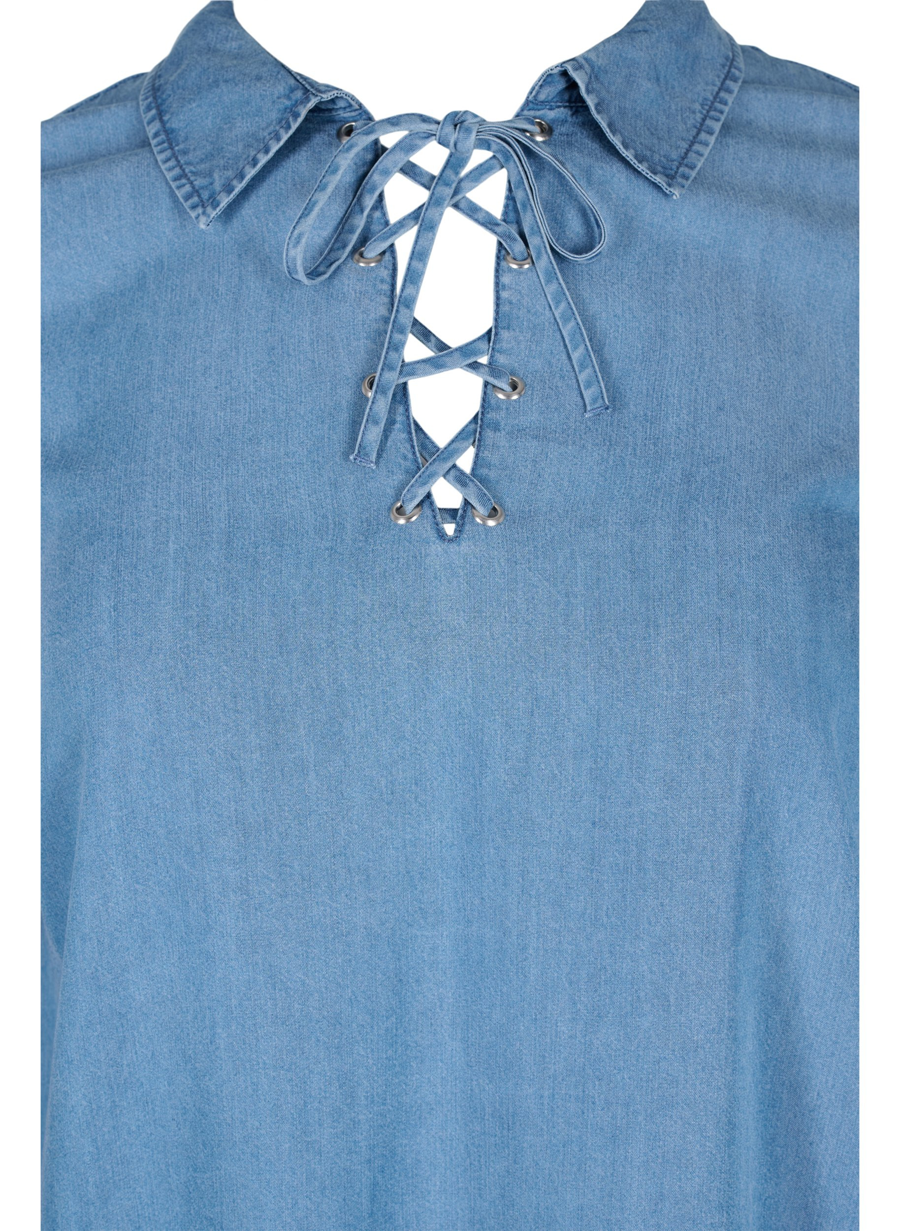 Tunika med 3/4 ærmer, Blue denim, Packshot image number 2