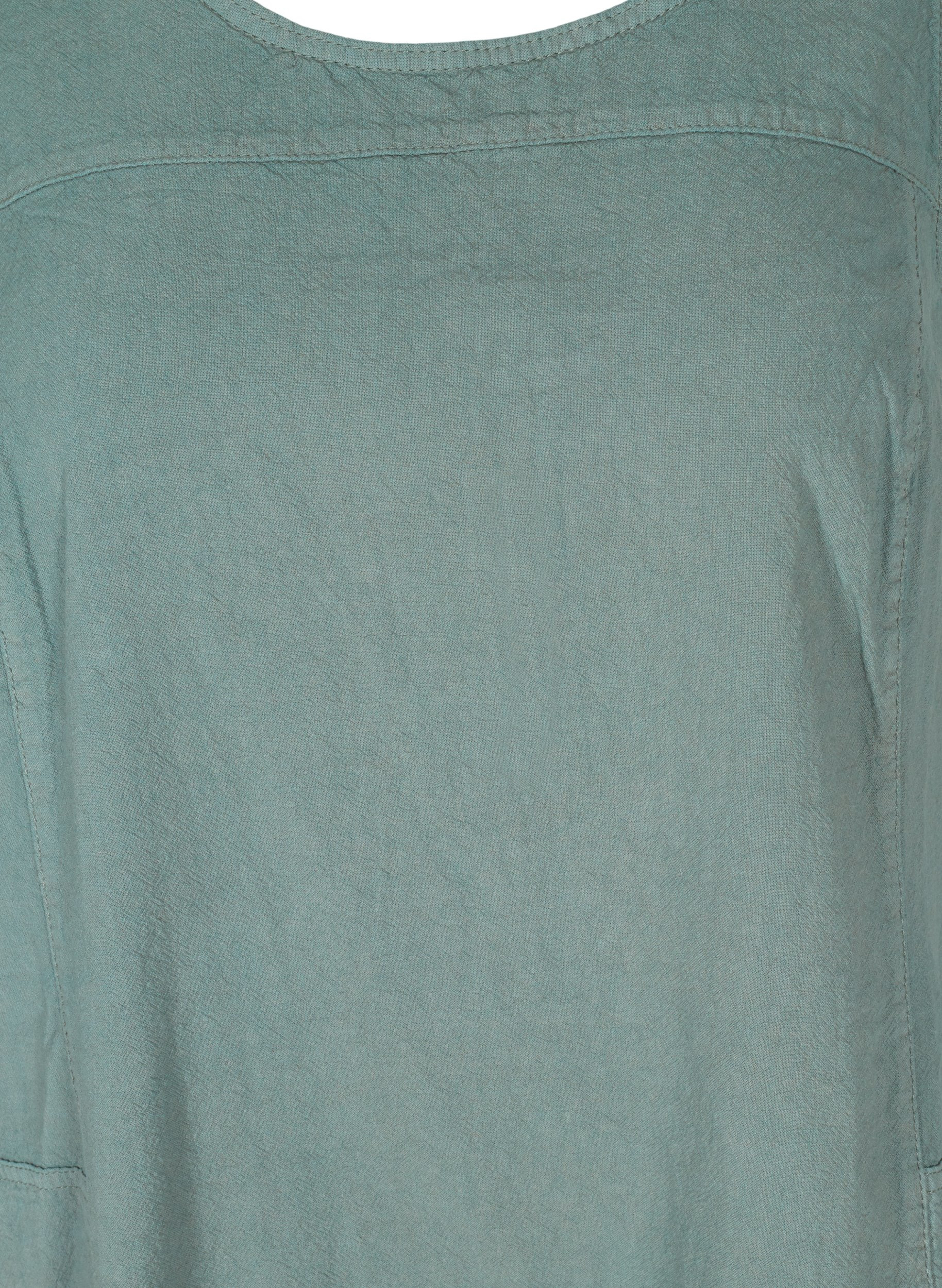 Ærmeløs kjole i bomuld, Balsam Green, Packshot image number 2