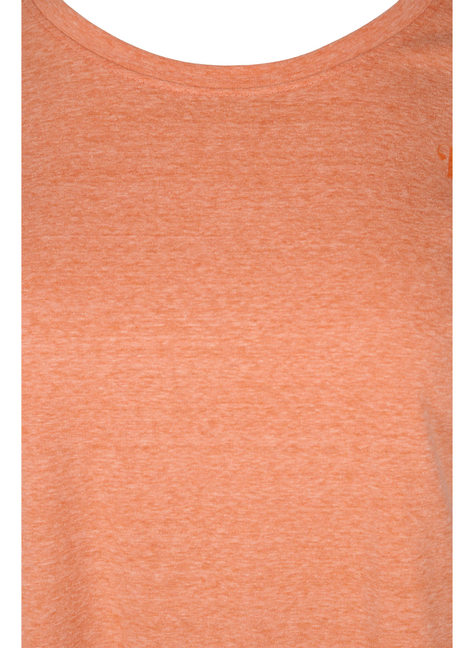 Meleret t-shirt i bomuld, Amberglow Melange, Packshot image number 2