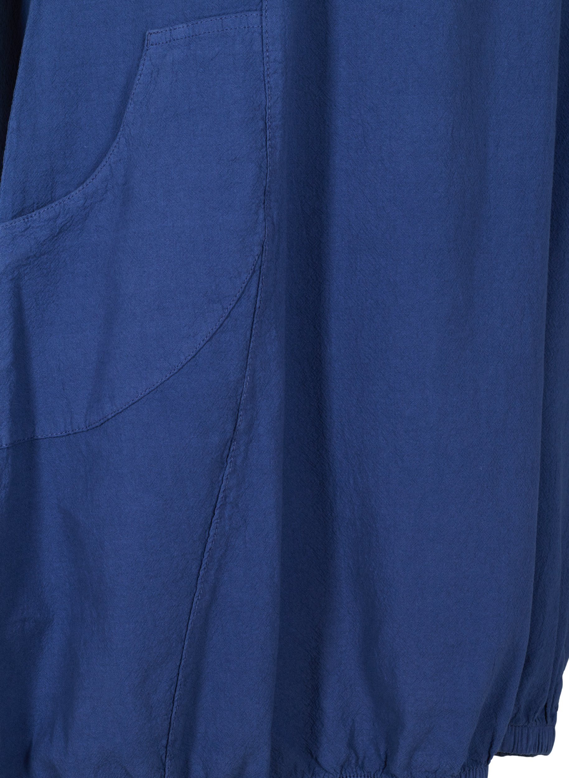 Kortærmet kjole i bomuld, Twilight Blue, Packshot image number 3