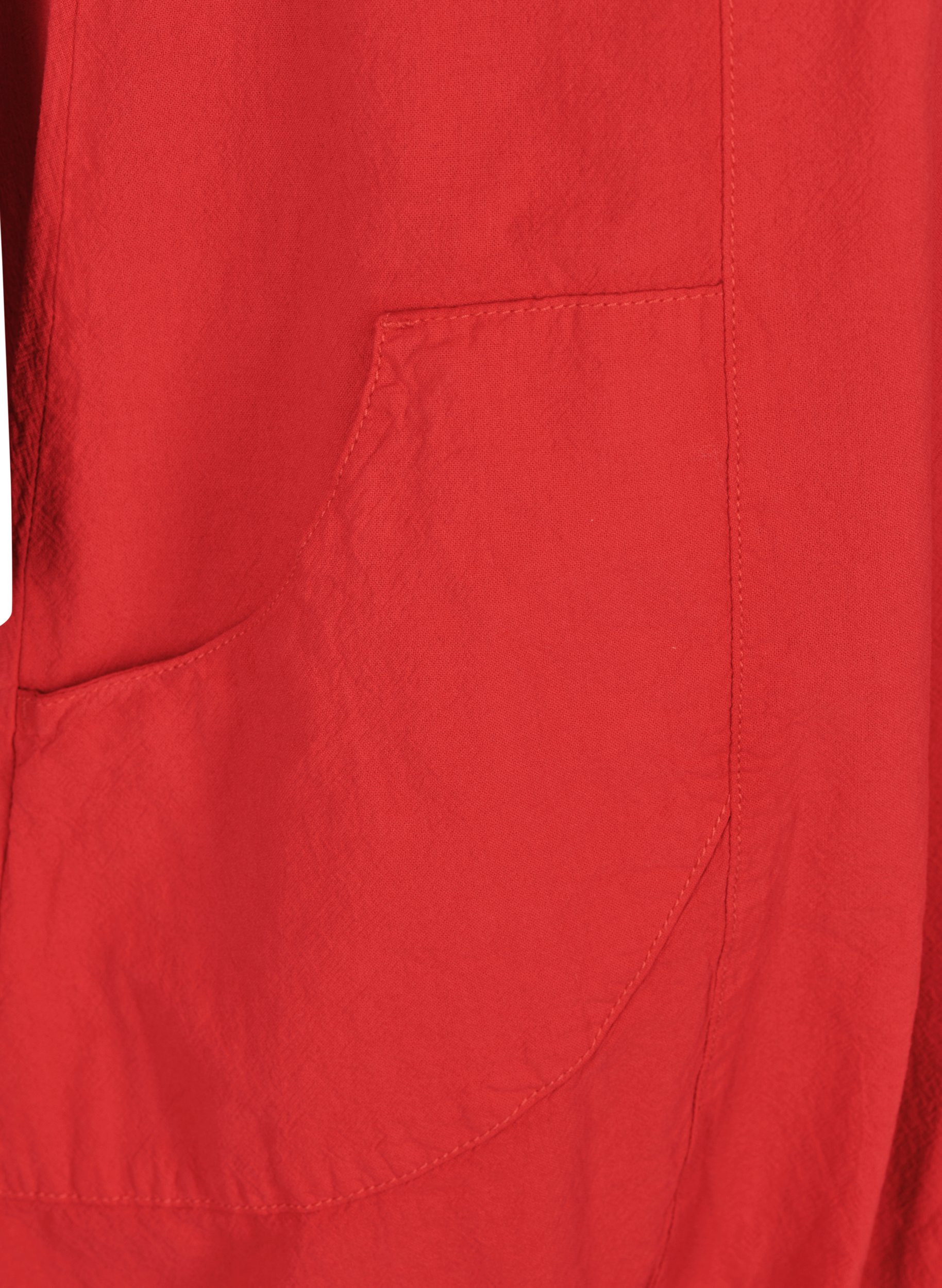 Kortærmet kjole i bomuld, Lipstick Red, Packshot image number 2