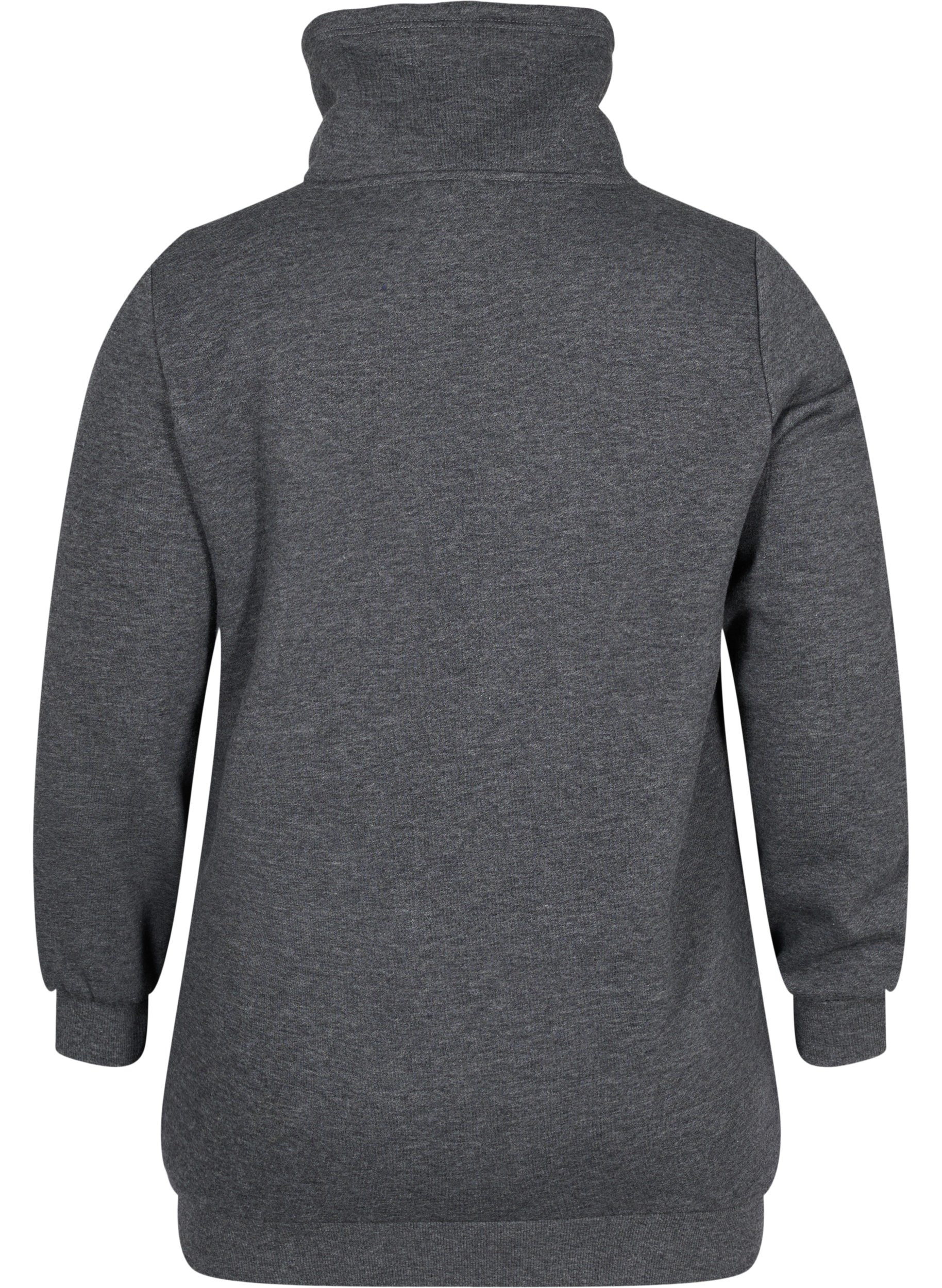 Graviditets sweatshirt med ammefunktion, Dark Grey Melange, Packshot image number 1