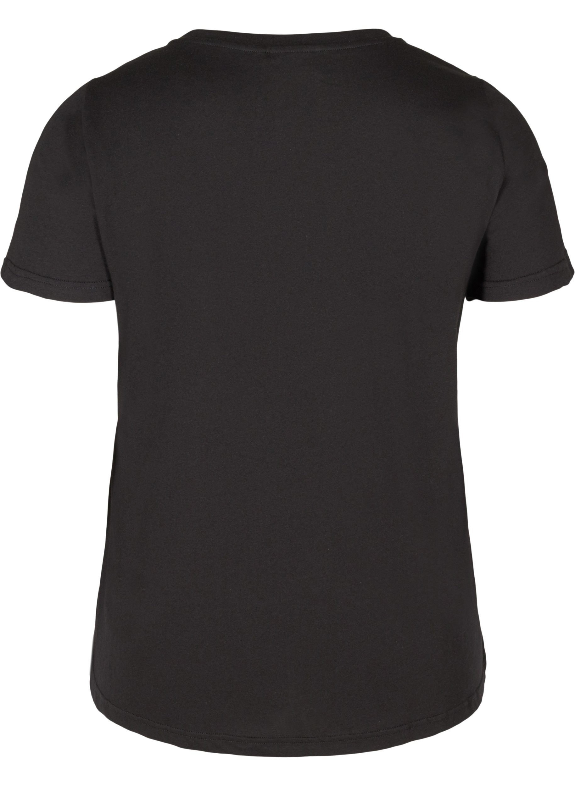 Kortærmet bomulds t-shirt med tryk, Black Embrace, Packshot image number 1