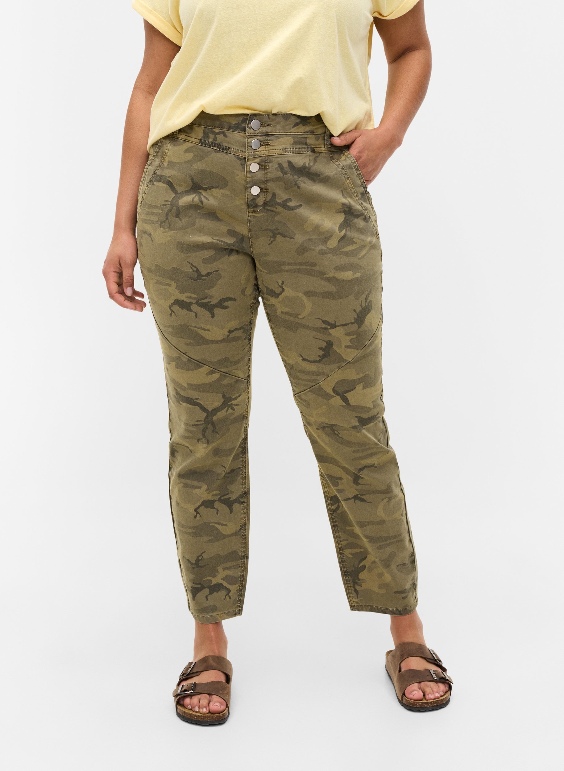 Tætsiddende bukser med camouflageprint, Camouflage, Model image number 1