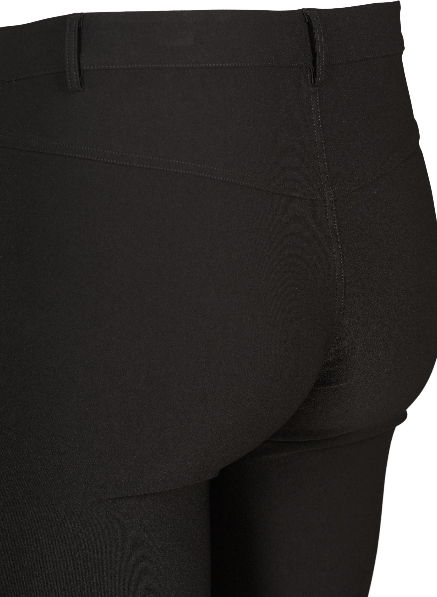 Tætsiddende bukser med lynlås detaljer, Black, Packshot image number 3