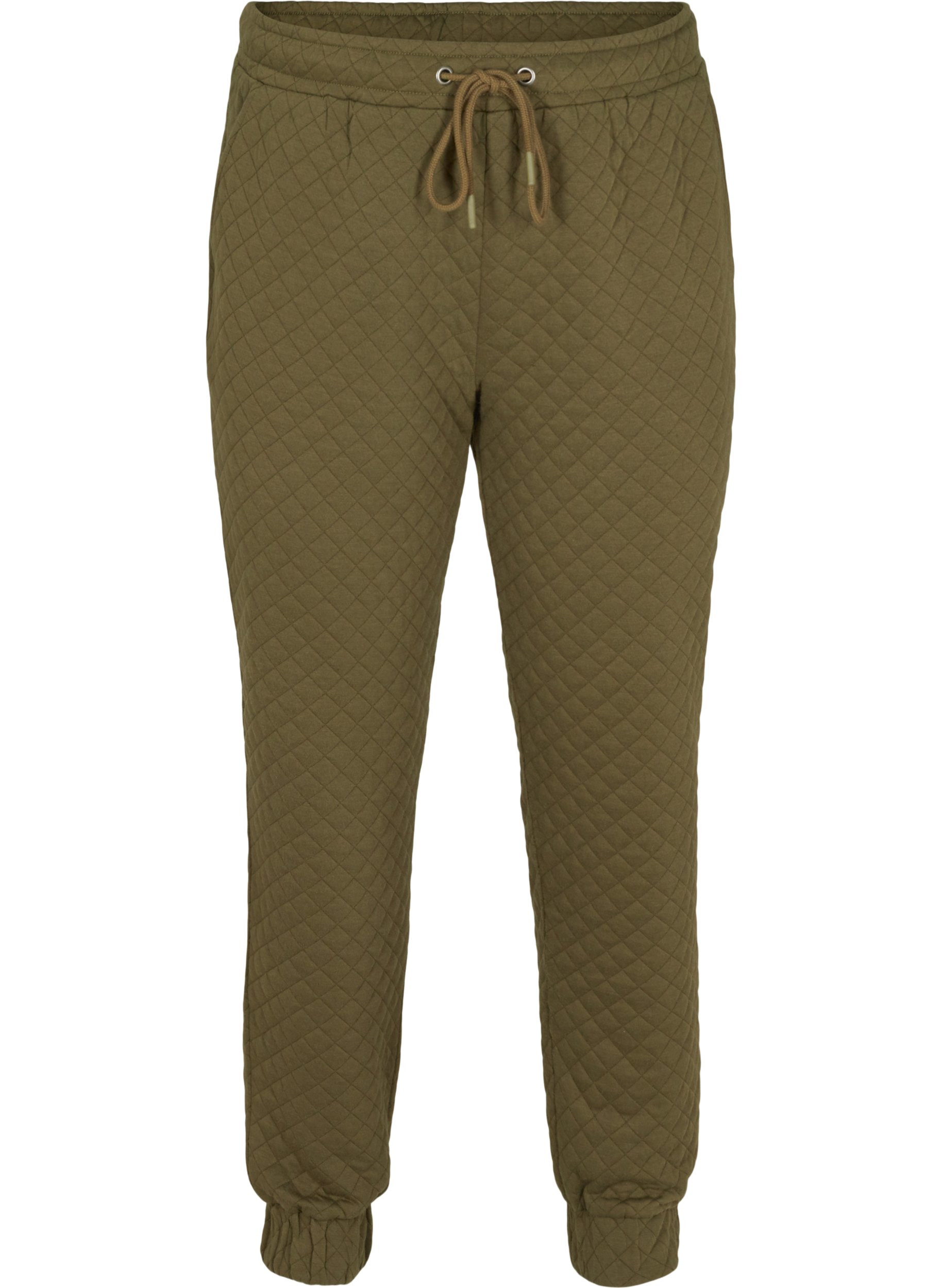 Sweatpants med quiltet mønster, Ivy Green