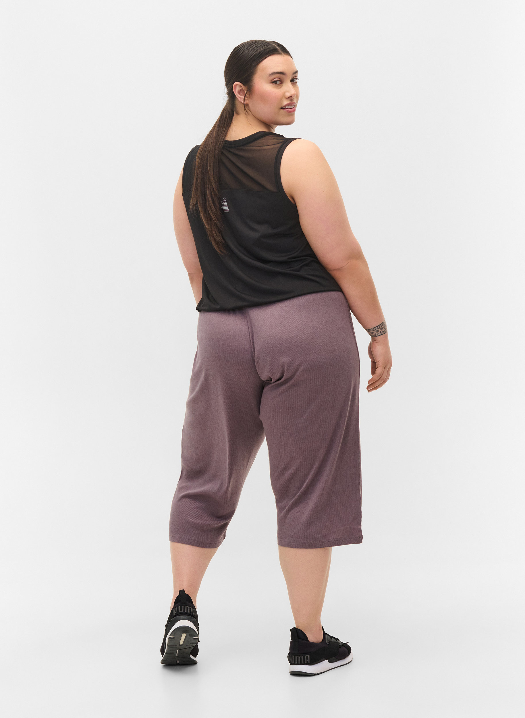 Løse culotte bukser i ribkvalitet, Sparrow, Model image number 1