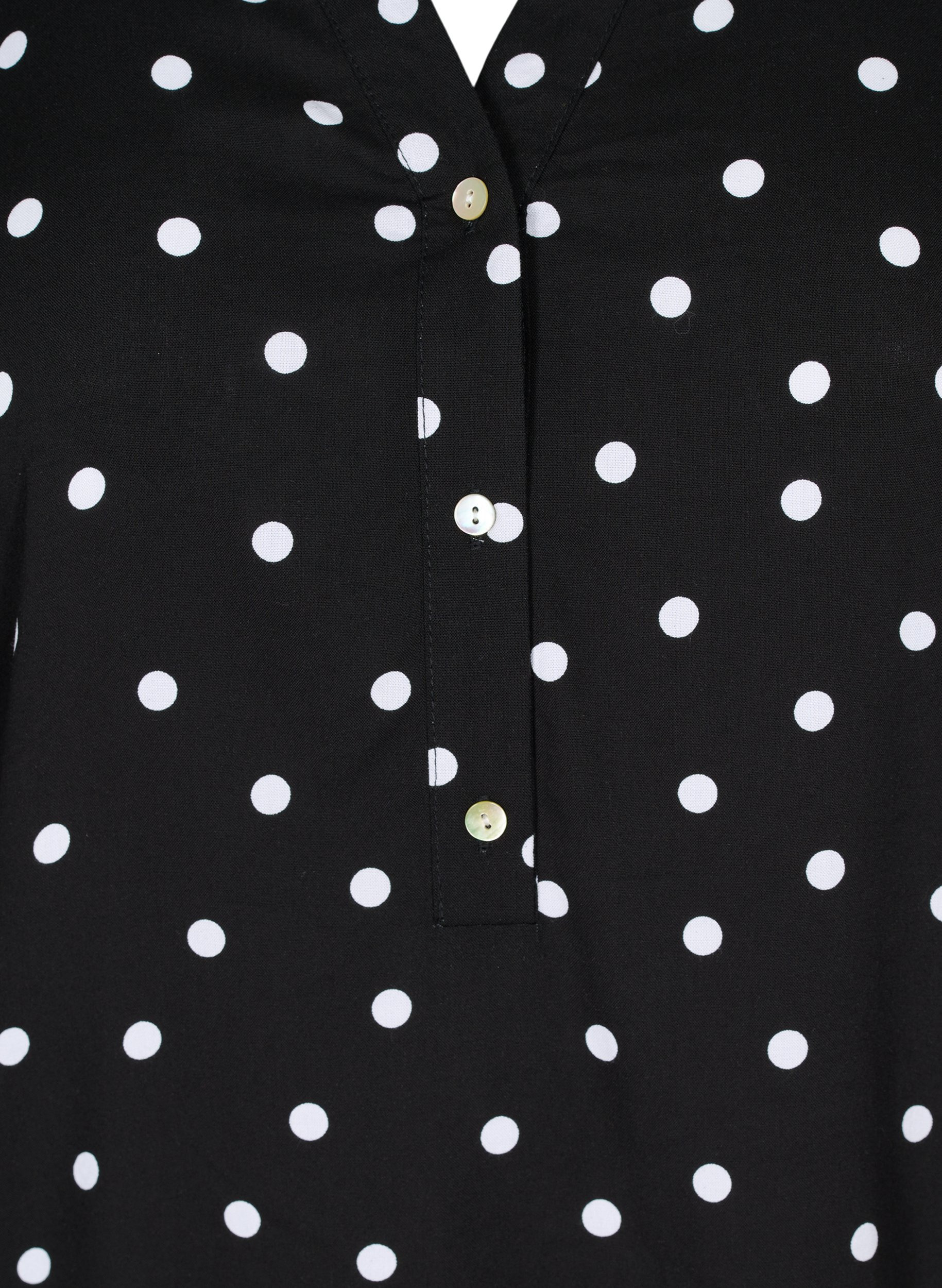 Kortærmet viskose tunika med prikker, Black Dot, Packshot image number 2