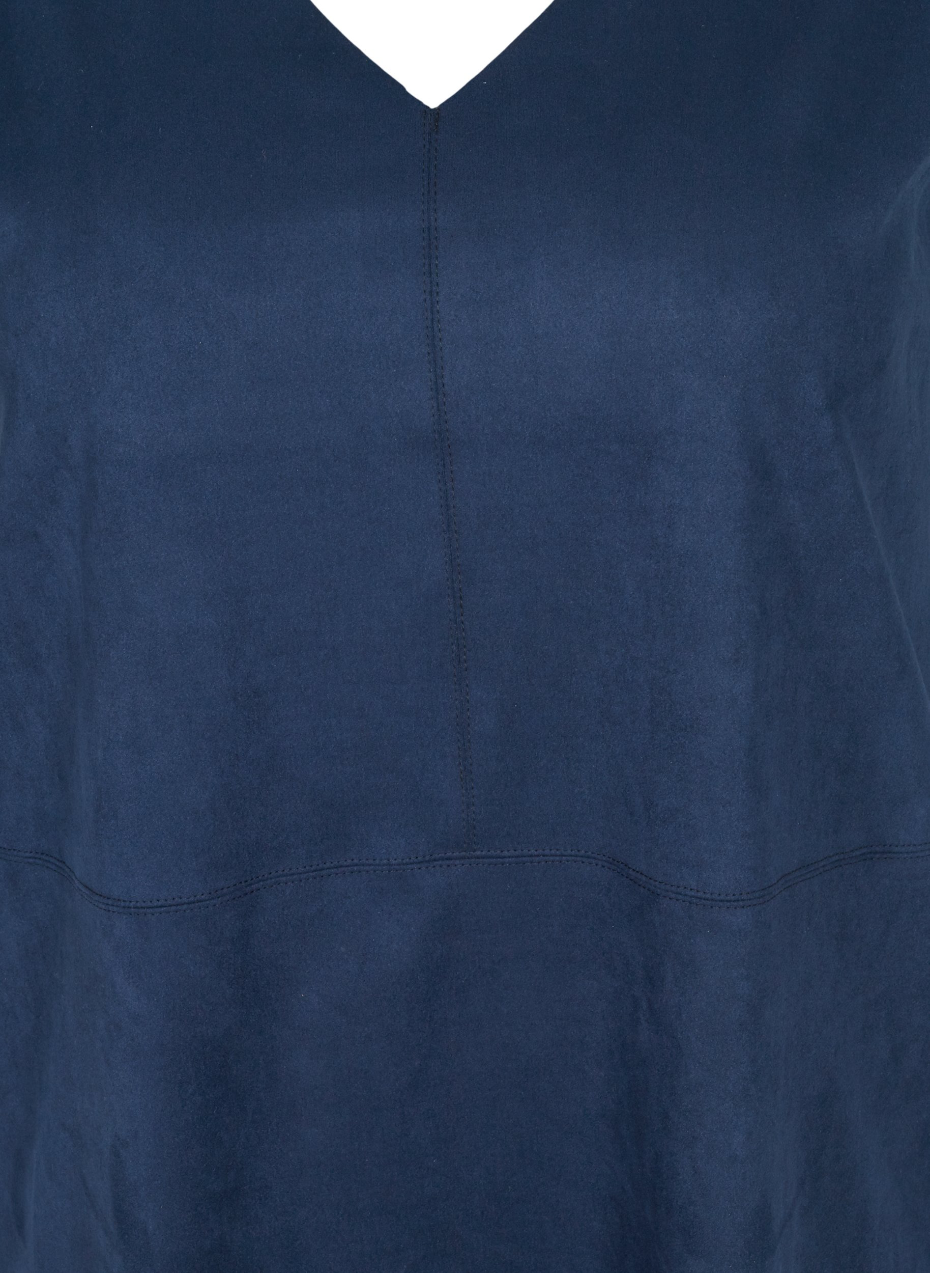 Ærmeløs kjole med a-form , Dark Blue, Packshot image number 2